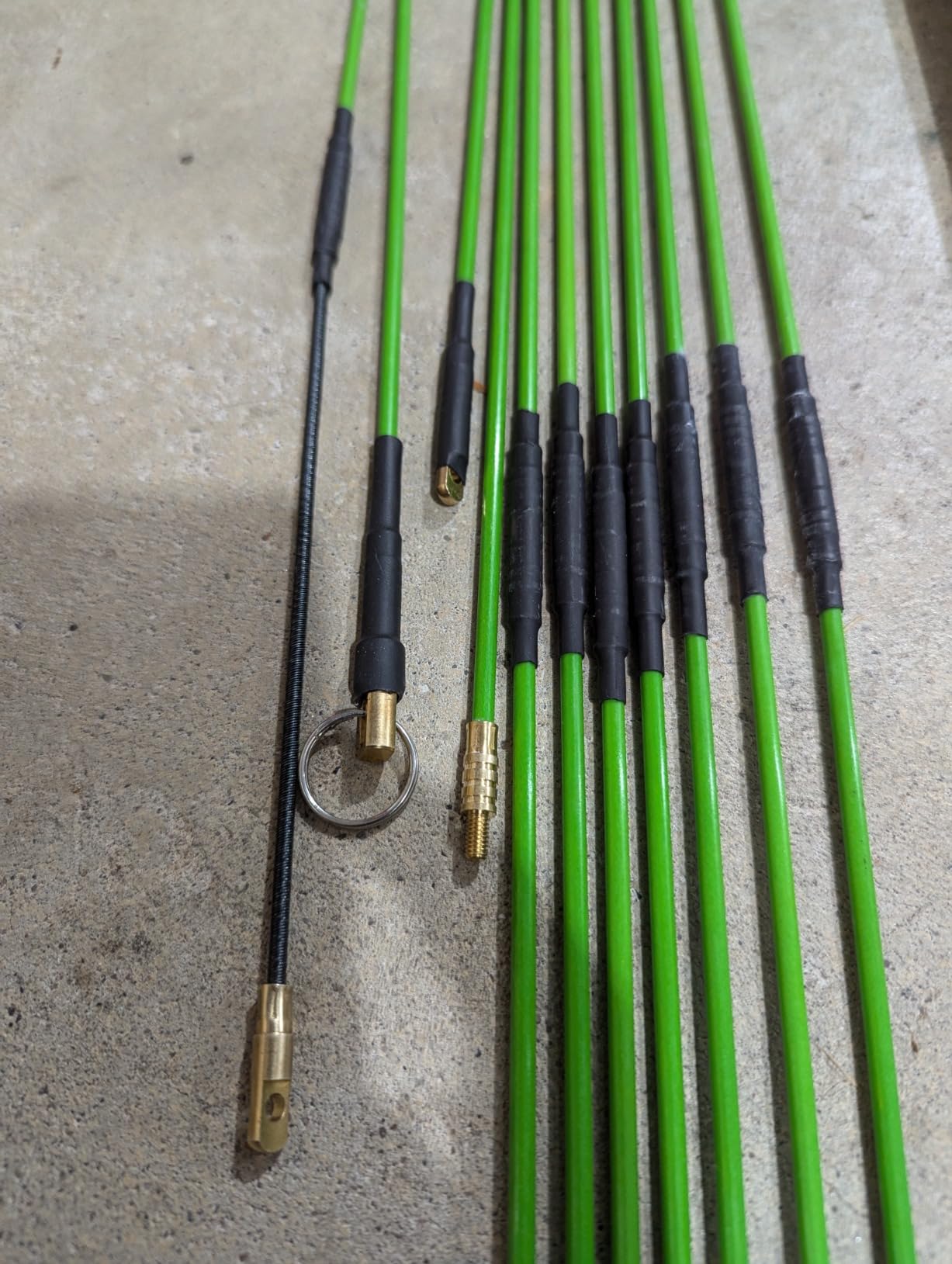 FTIHTRY 45FT Fiberglass Running Electrical Wire Cable Glow Rods Wire Pulling, Fish Rods Electrical Kit with 8 Different Attachments and Fish Tape Wire Puller Kit customer photo 1