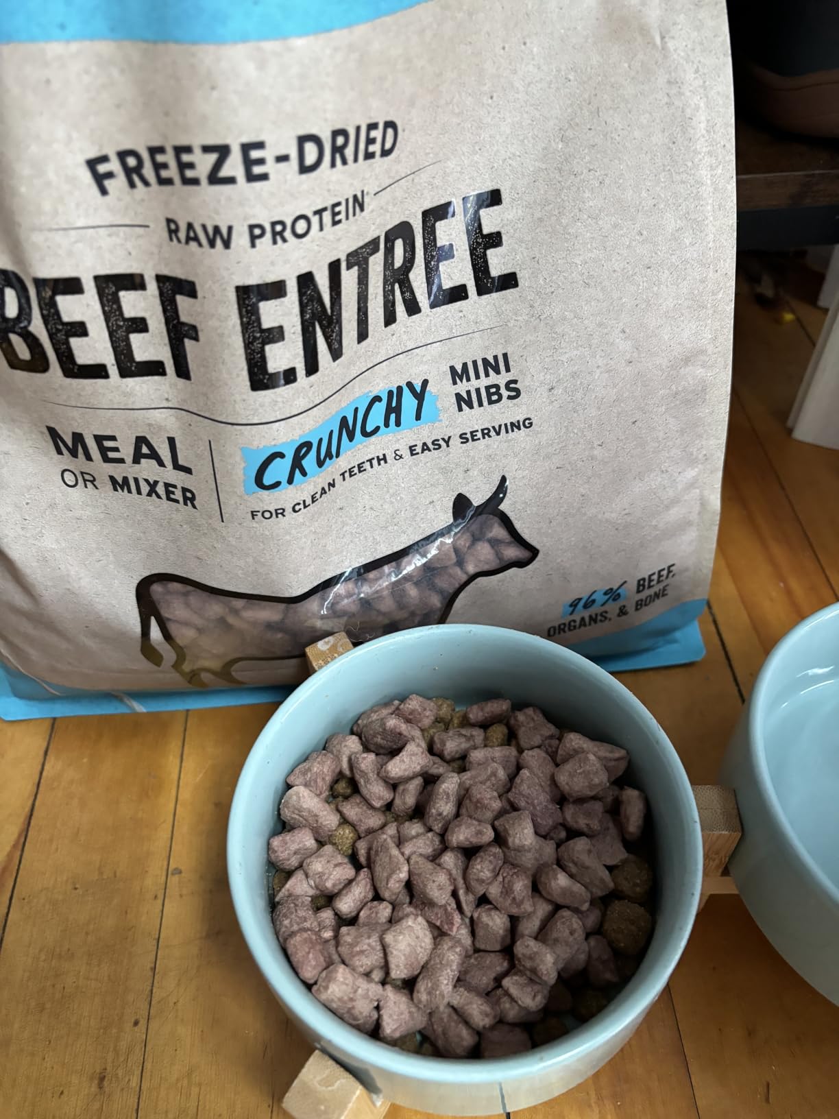 Vital Essentials Freeze Dried Dog Food, Beef Mini Nibs, 25 oz Bag | Crunchy, Complete Meal or Topper, Made With 96% Beef, Organs & Bone, High Protein Raw Nutrition, Grain-Free Recipe customer photo 1