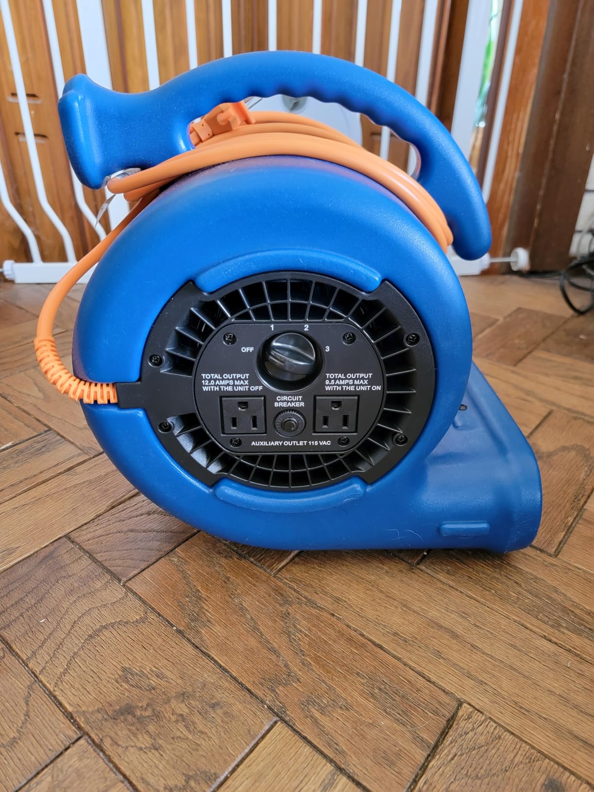BlueDri Max Storm 25 1/4 HP, 900 CFM Air Mover Blower Fan for Water Damage Restoration Carpet Dryer Floor Home and Plumbing Use, Blue, BD-MS25, Large customer photo 1