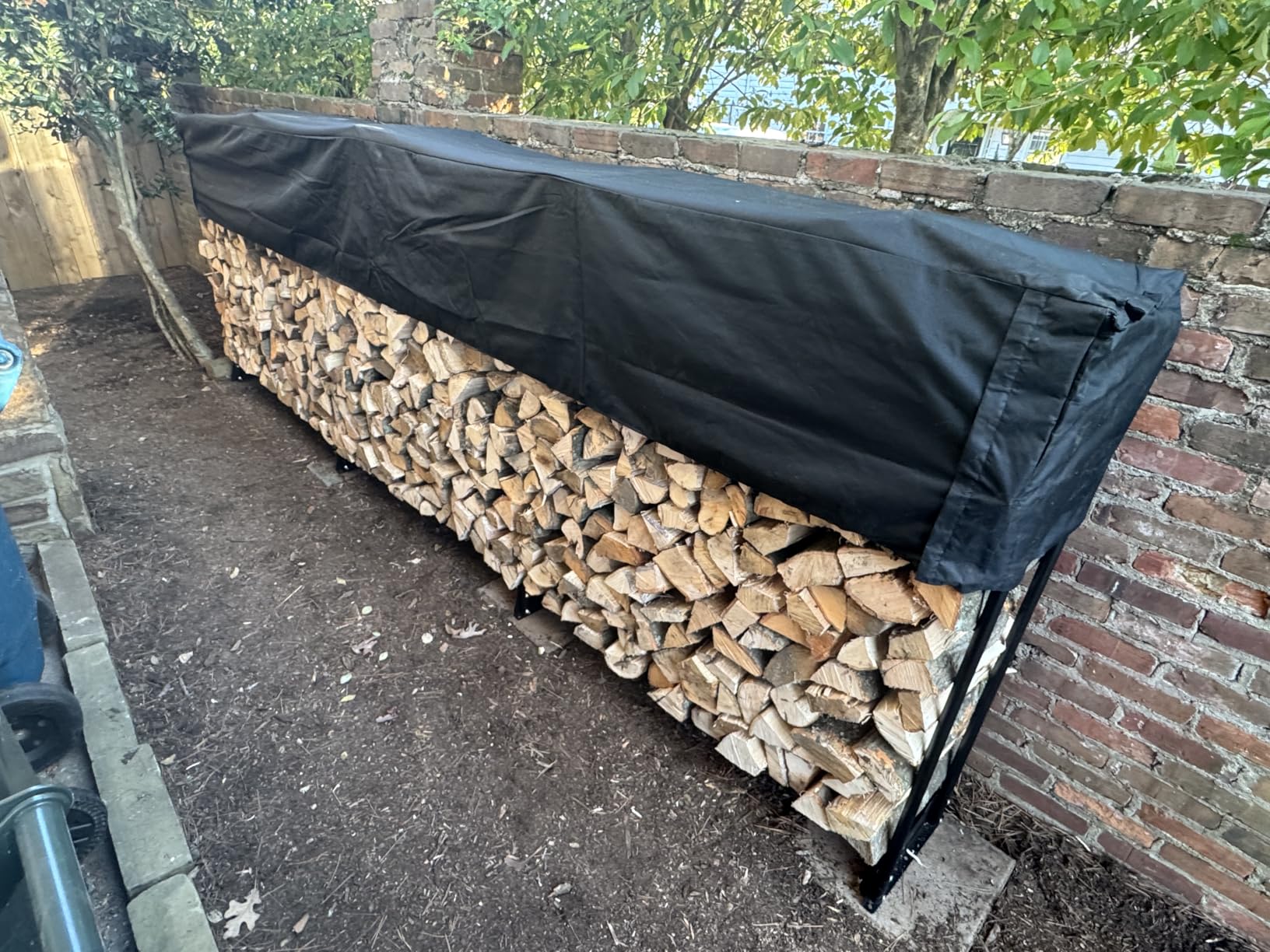 VEVOR 8.5FT Outdoor Firewood Rack with Cover, 102x14.2x46.1 in, Heavy Duty Firewood Holder & 600D Oxford Waterproof Cover for Fireplace, Patio, Indoor/Outdoor Log Storage Rack for 1/2 Cord of Firewood customer photo 1
