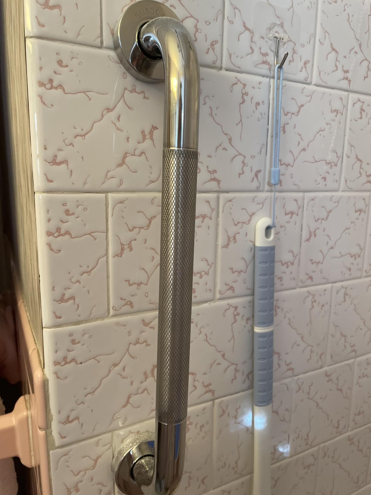 Grab Bars for Shower, 2 Pack 16-Inch Anti Slip Shower Handles for Elderly, Safety Shower Grab Bar, Stainless Steel Handicap Grab Bars for Bathroom (Polished Nickel 1