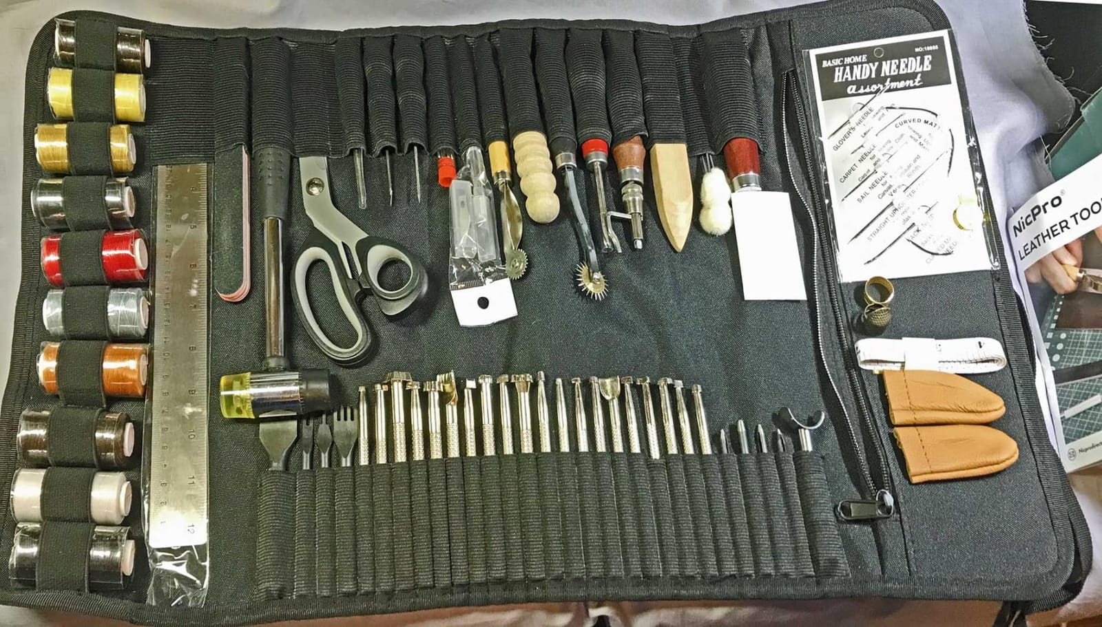 Nicpro 85PCS Leather Tooling Kit Leather Working Tools Kit with Custom Storage Bag, Adults Leather Making Craft Tools Beginner Kit for Stamping Sewing Carving Cutting Punching customer photo 1