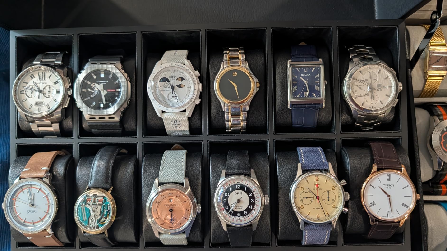 High End Watch Box for Men, 12 Slot Wooden Watch Case With Drawer, Watch Display Box with Glass Lid, 2-Layer Watch Holder for Jewelry and Watch Storage for Men Women, Ideal for Gift (With Gift Box) customer photo 1