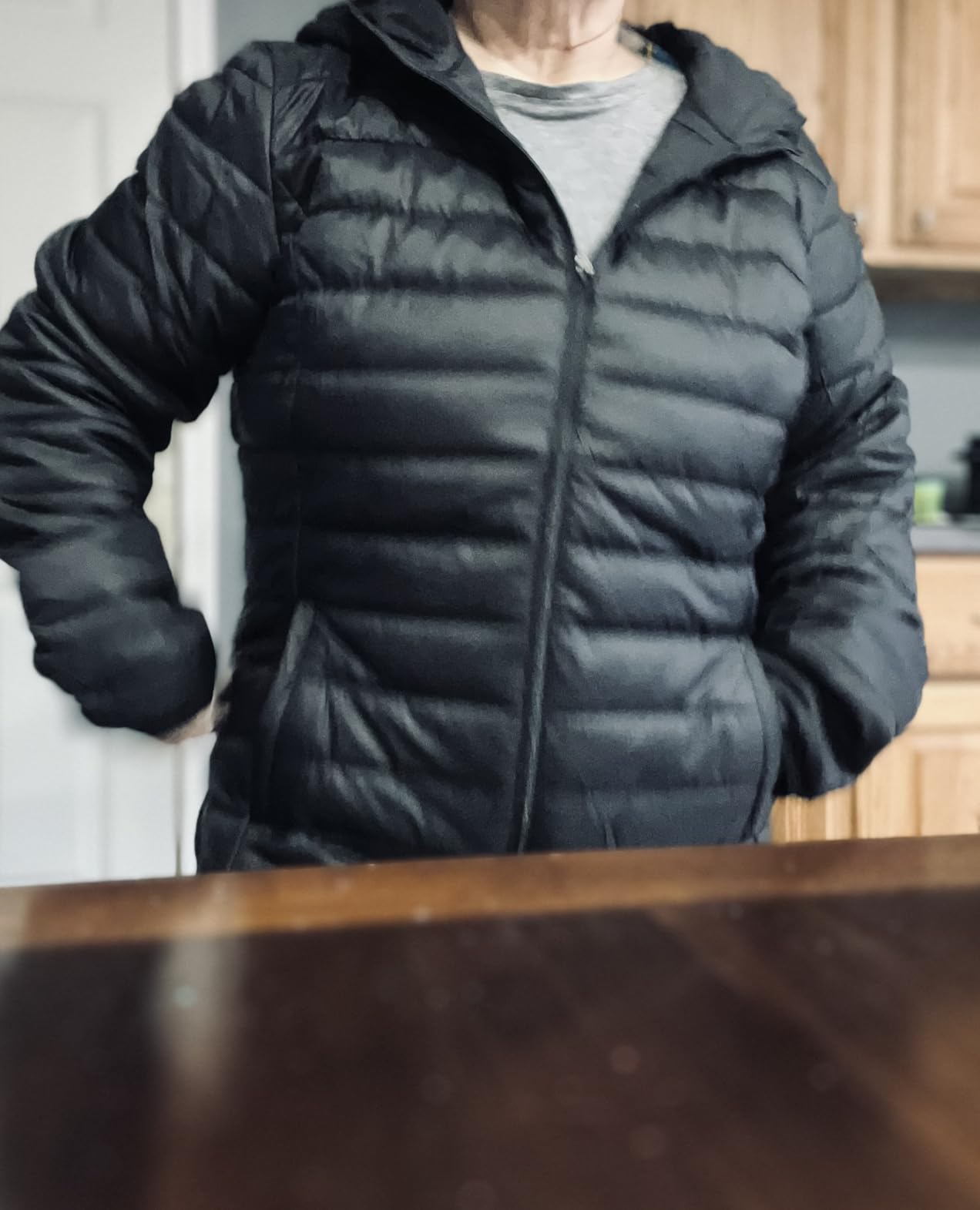 Womens Puffer Jacket with Hood Quilted Lightweight Packable Coat customer photo 2