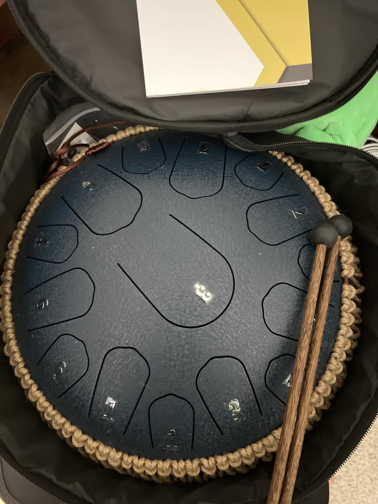 HOPWELL Steel Tongue Drum - 13 Inches 15 Notes Hand Pan Drum with Music Book, Mallets and Carry Bag, D Major customer photo 1