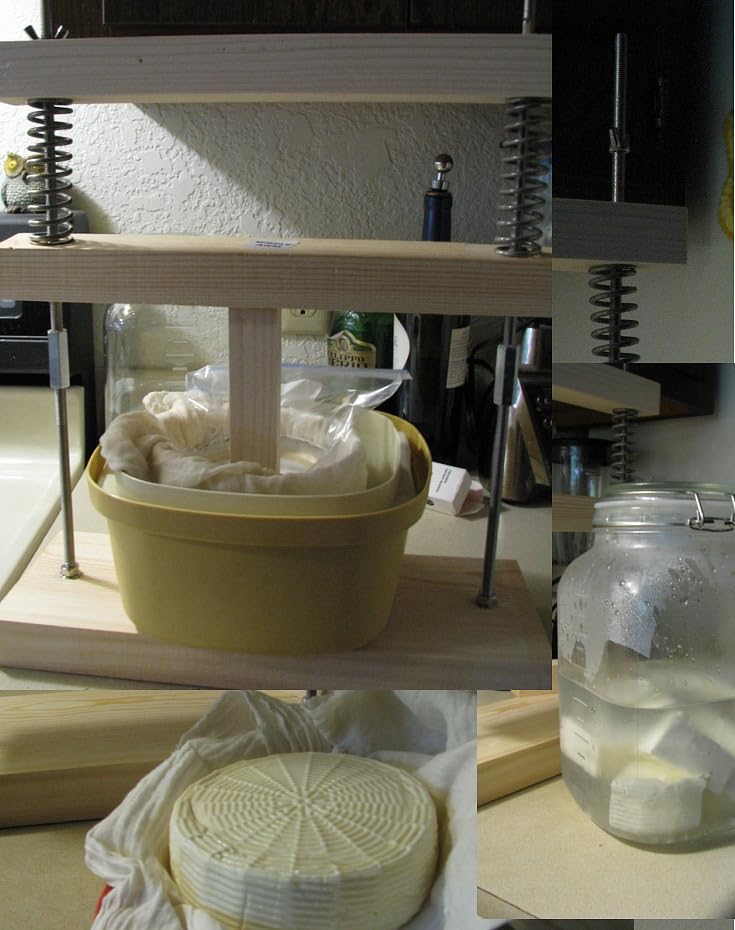 Wooden Unique Cheese and Tofu Making Press, Oil and Juicer, Solid Wood and Steel Spring Mechanism, up to 210 lb of Pressure, Tincture Forming Mold customer photo 1