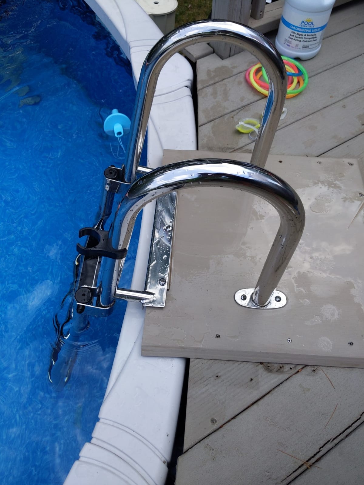 4-Step Heavy-Duty Stainless Steel Pontoon Boat Ladder with Extra Wide Steps & Handrails | Telescoping Folding Rear Entry Ladder, 600lbs Capacity, Marine-Grade 316 Stainless Steel customer photo 2