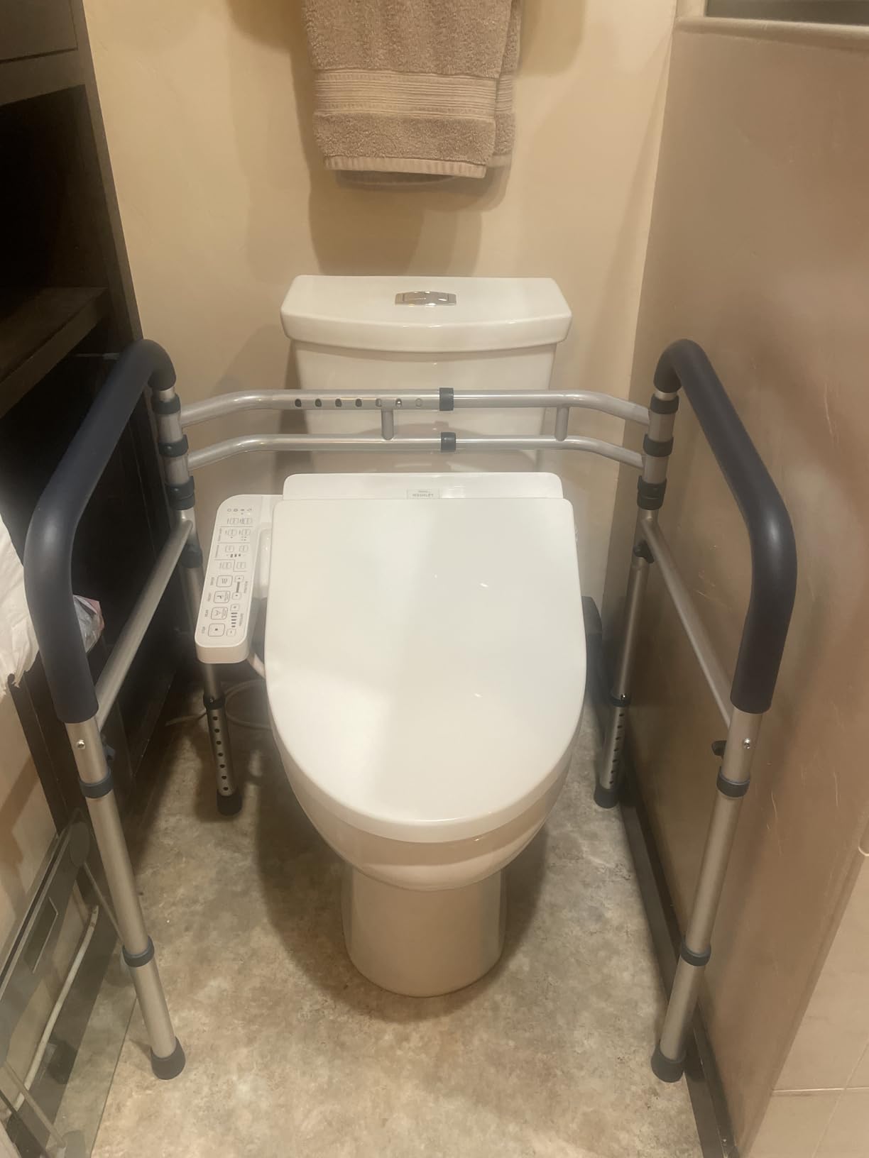 PELEGON Toilet Safety Rails (350 lb) - Adjustable Toilet Safety Frame & Rails, Toilet Safety Rail for Elderly Adults, Toilet Handles for Seniors, Toilet Bars for Elderly & Handicap customer photo 2