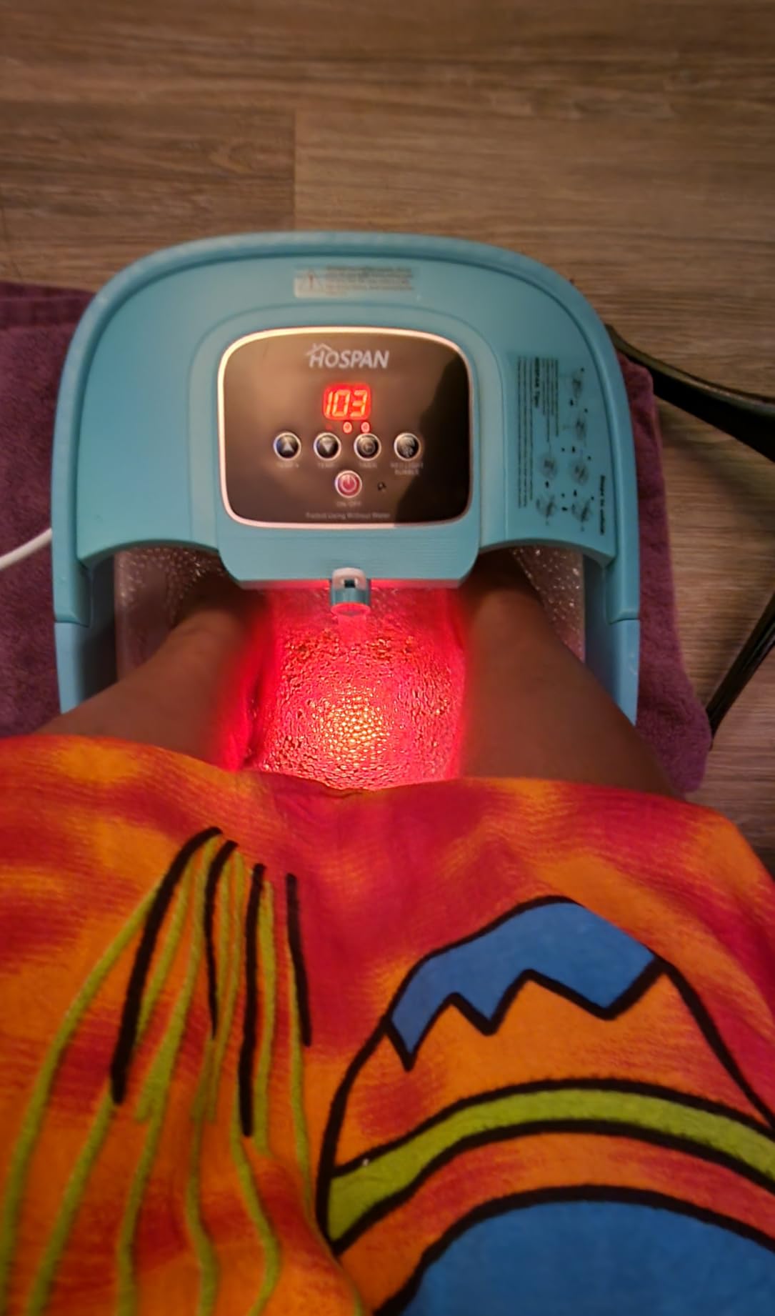 HOSPAN Collapsible Foot Spa, Foot Bath Massager with Heat, Bubble & Massage, 8 Shiatsu Rollers, 95°F-118°F Temp Control, Red Light, Handle, Space-Saving Collapsible Design, for Stress Relief customer photo 2