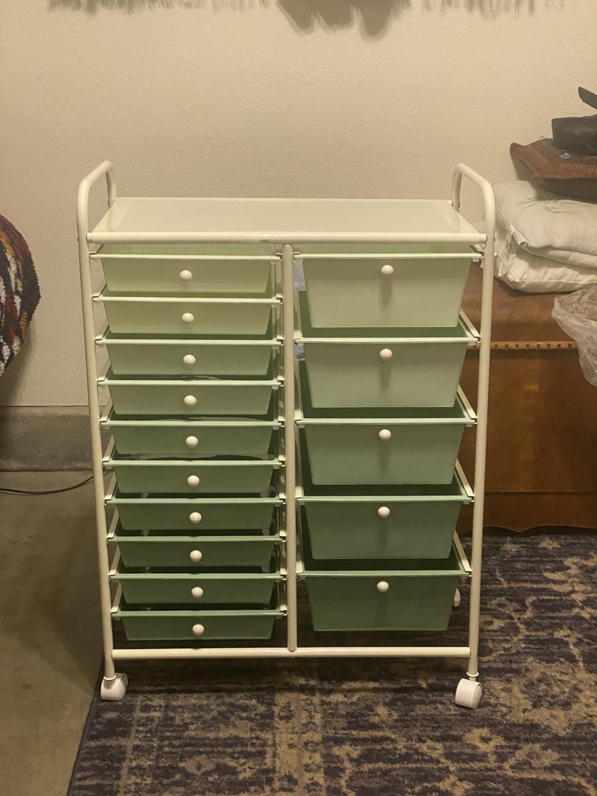 Giantex 15 Drawers Rolling Cart, Classroom Organizers, Storage Cart with Wheels, for Teacher Office Home School Supplies Tool Craft Art Paper customer photo 2