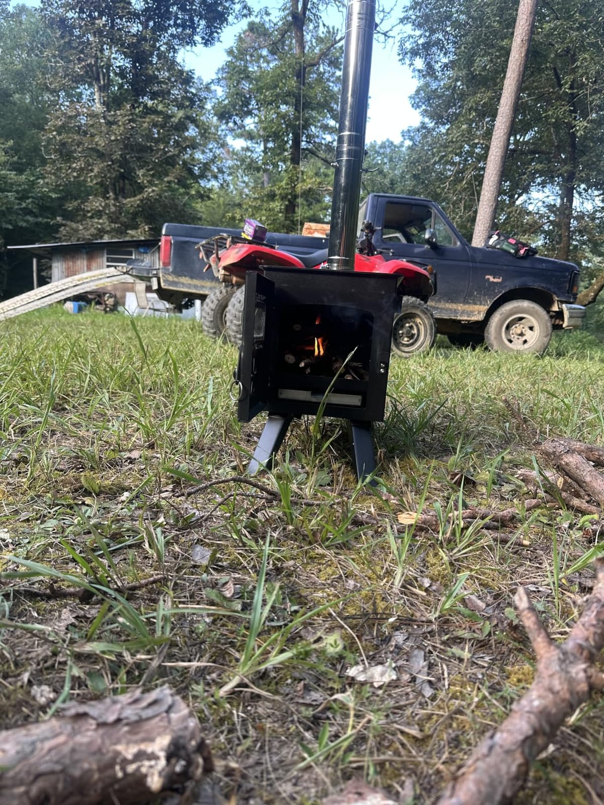 VEVOR Camping Wood Stove Alloy Steel Camping Tent Stove, Portable Wood Burning Stove with Chimney Pipes & Gloves, 1400in³ Firebox Hot Tent Stove for Outdoor Cooking and Heating with 8 Pipes customer photo 2
