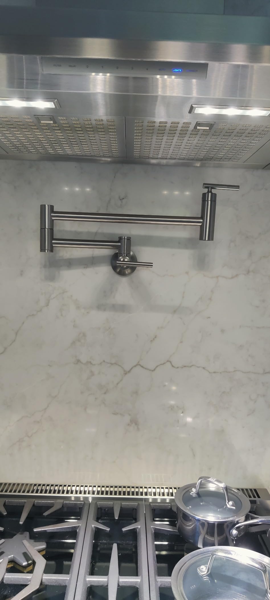 KOHLER 35745-VS Contemporary Style Wall-Mount Pot Filler Kitchen Faucets, Vibrant Stainless customer photo 1
