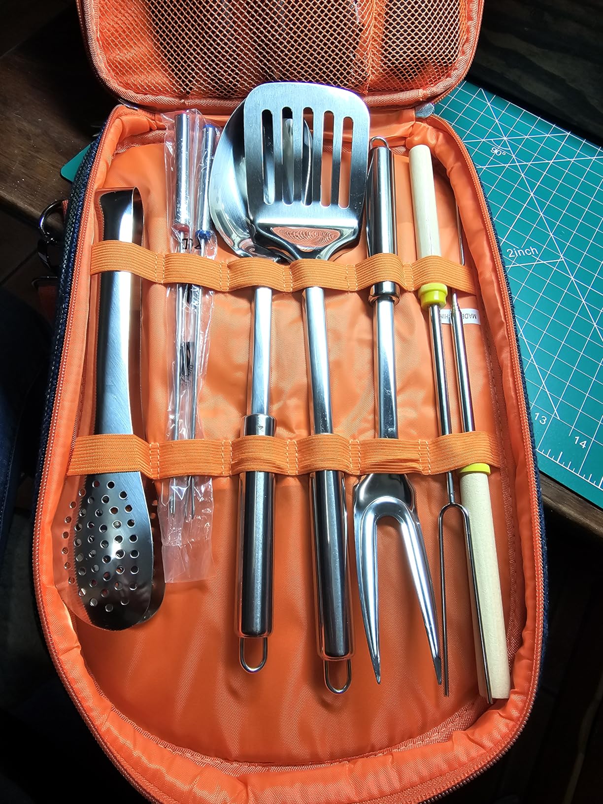 Portable Camping Kitchen Utensil Set-27 Piece Cookware Kit, Stainless Steel Outdoor Cooking and Grilling Utensil Organizer Travel Set Perfect for Travel, Picnics, RVs, Camping, BBQs, Parties and More customer photo 2