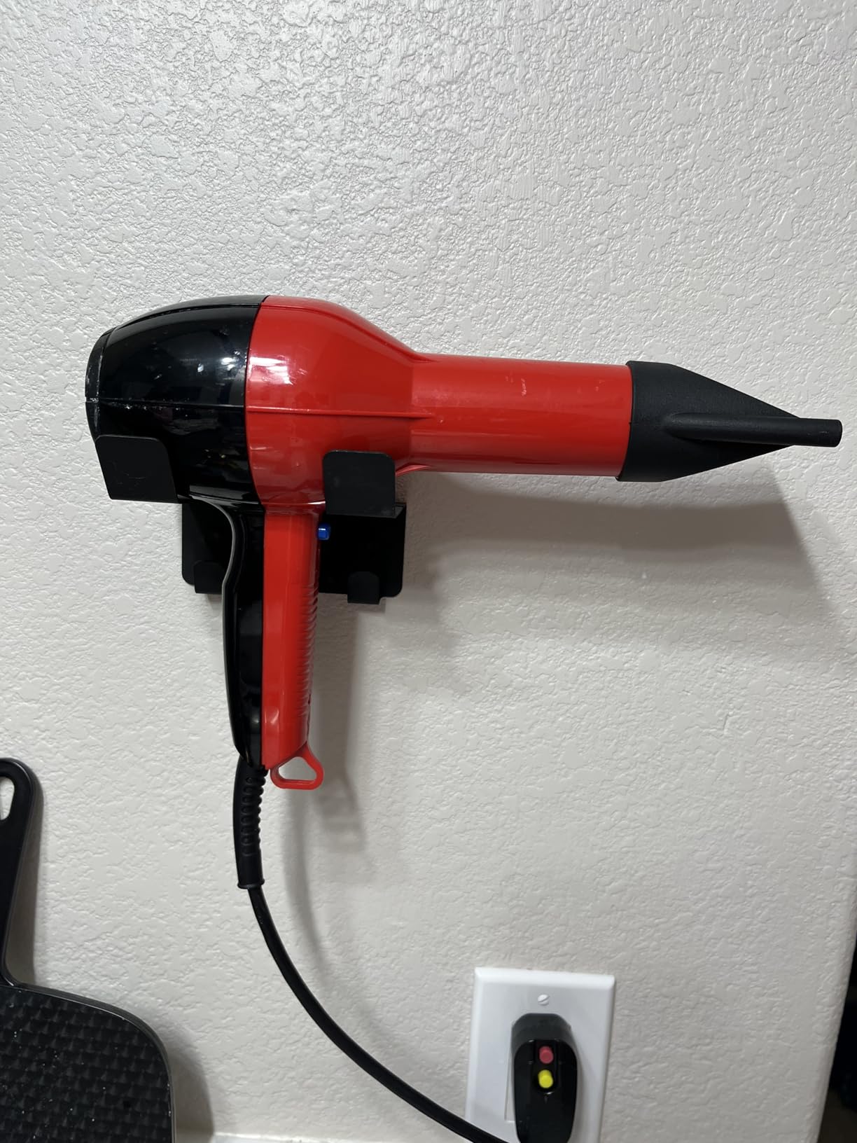 Hair Dryer Holder Wall Mount, Stainless Steel Blow Dryer Holder for Bathroom, Black customer photo 1