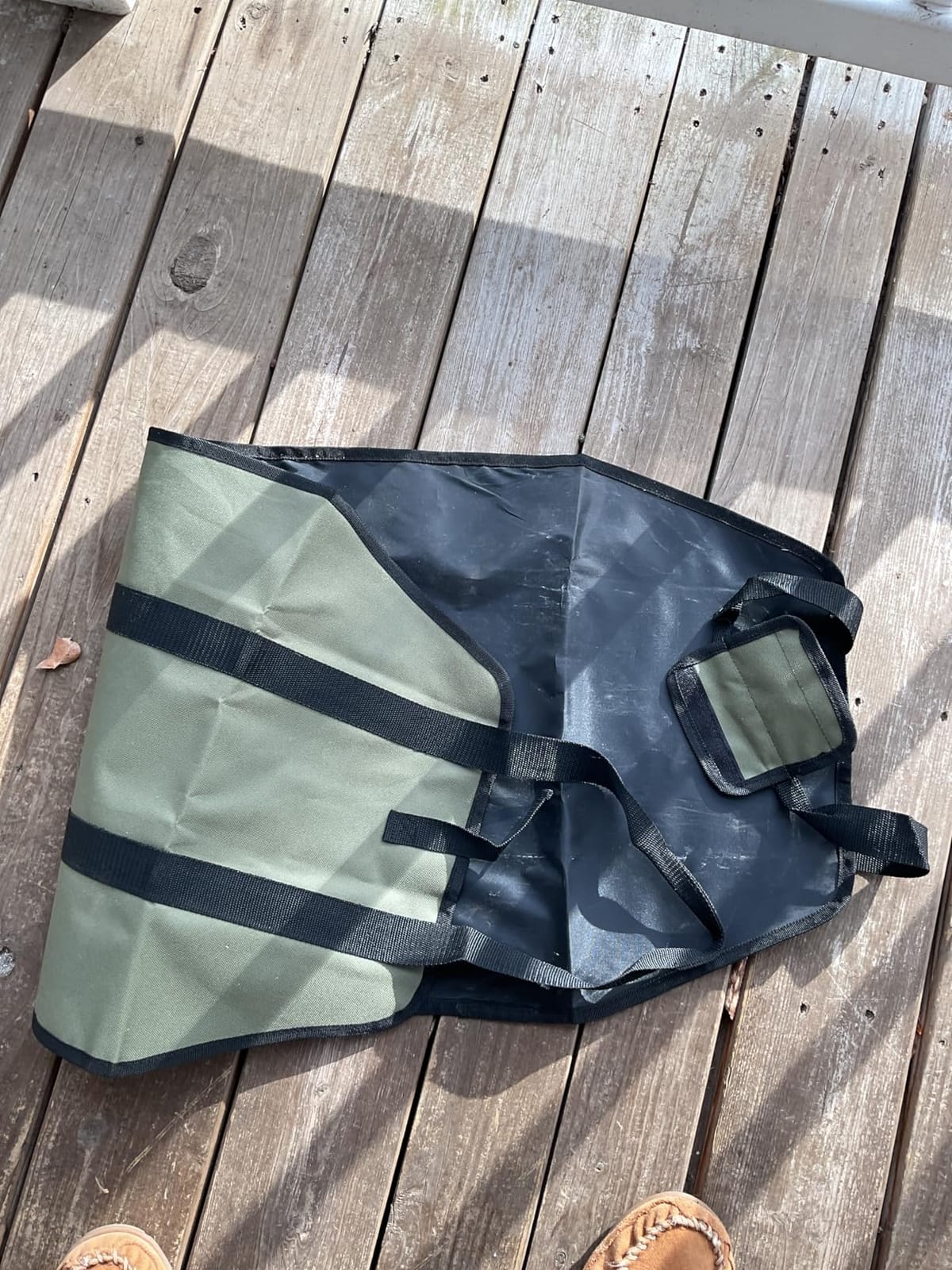 VIKROM Firewood Carrier Bag, Waxed Canvas Log Carrier, Water-Resistant Tote | 39.4 x 18.5 Inch Open-Ended Design with Padded Handles and a Buckle Strap - Folds Flat for Easy Storage, Large Wood Capacity customer photo 2