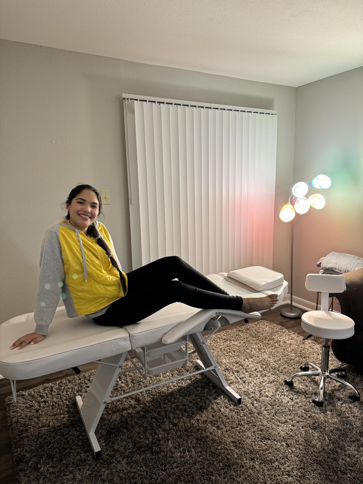 Facial Chair 73inch Adjustable Tattoo Chair with Stool Gray | Facial Bed for Artist Spa Beauty Esthetician customer photo 1