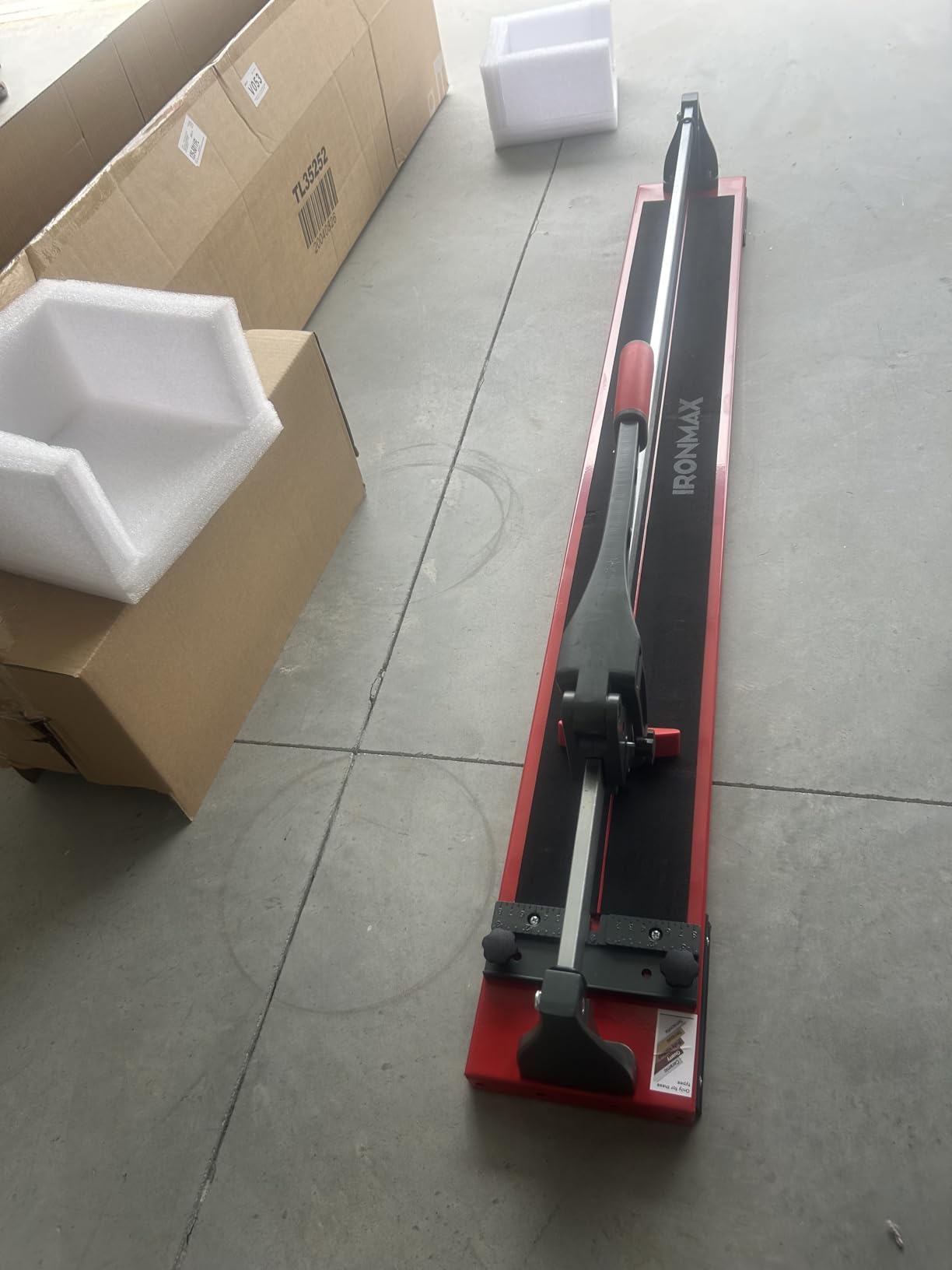 IRONMAX 48 inch Manual Tile Cutter, Professional Ceramic Tile Cutter Tools with Ergonomic Handle, Removable Scale, Adjustable Brackets, Porcelain Cutting Machine with Tungsten Carbide Cutting Wheel customer photo 2