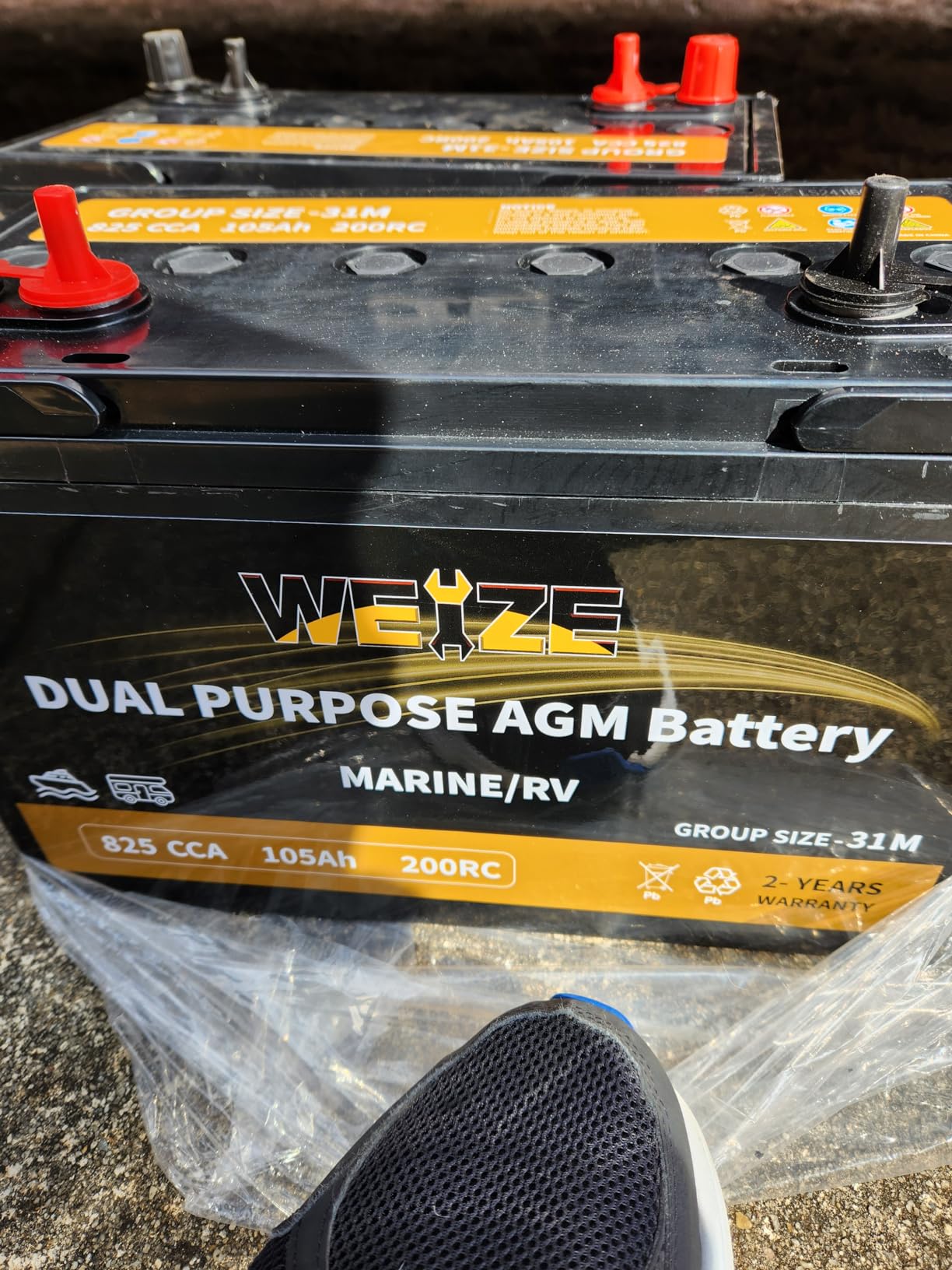 Weize BCI Group 31M Dual Purpose AGM Battery, 240RC 825CCA 12V 110AH Starter & Deep Cycle Sealed Marine & RV Battery customer photo 1