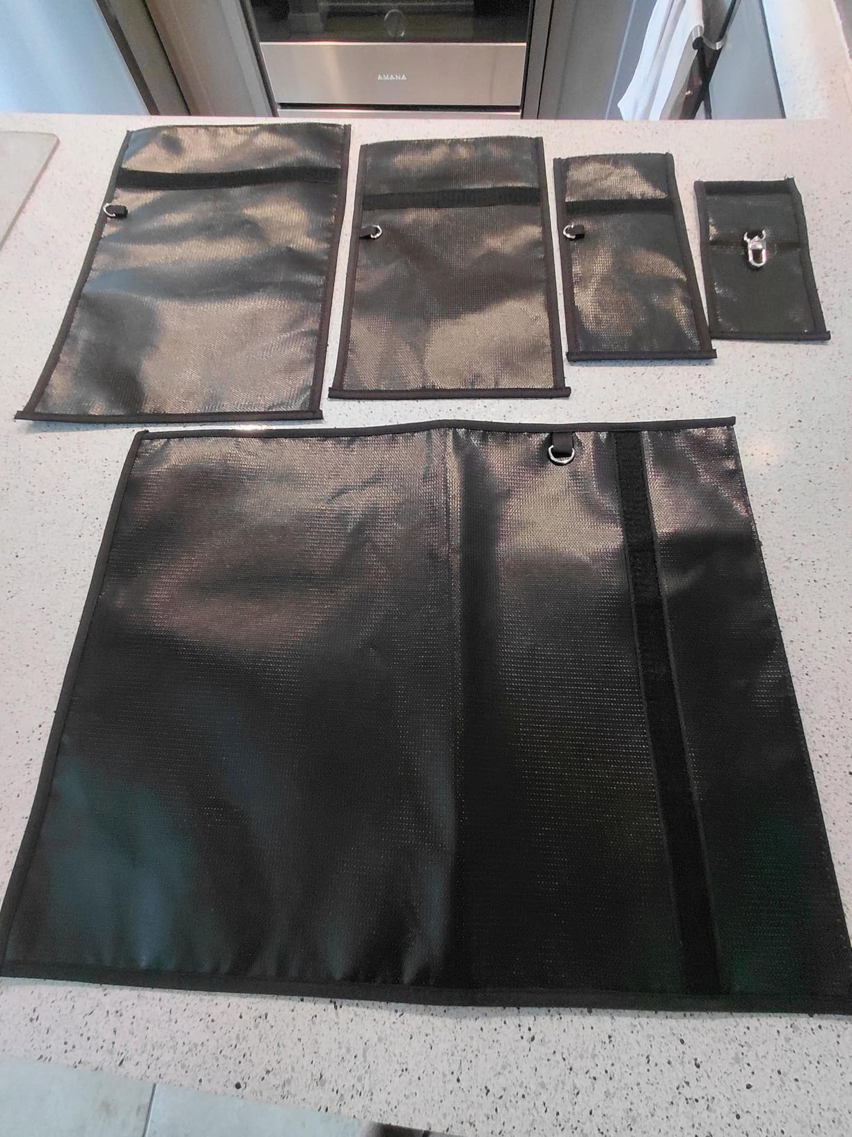 5 Pack Faraday Bags, Large Faraday Cage with Handle, Anti-Tracking Faraday Bag for Laptops & Tablets & Phones & Car Keys, Fireproof & Waterproof RFID Signal Blocker Bag customer photo 2