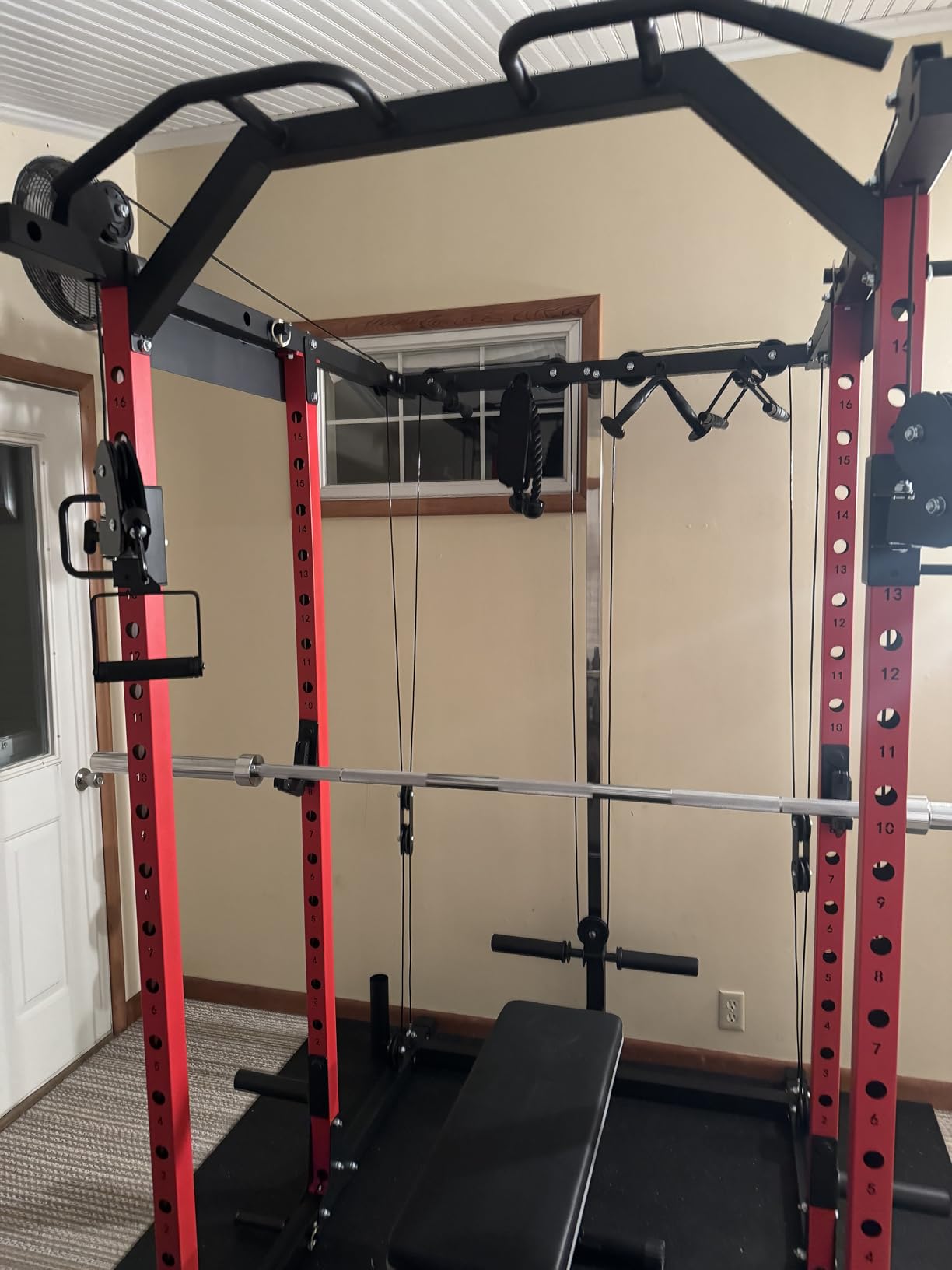 Mikolo Power Cage, Power Rack with Cable Crossover System, 1500LBS Squat Rack with LAT Pull Down customer photo 1
