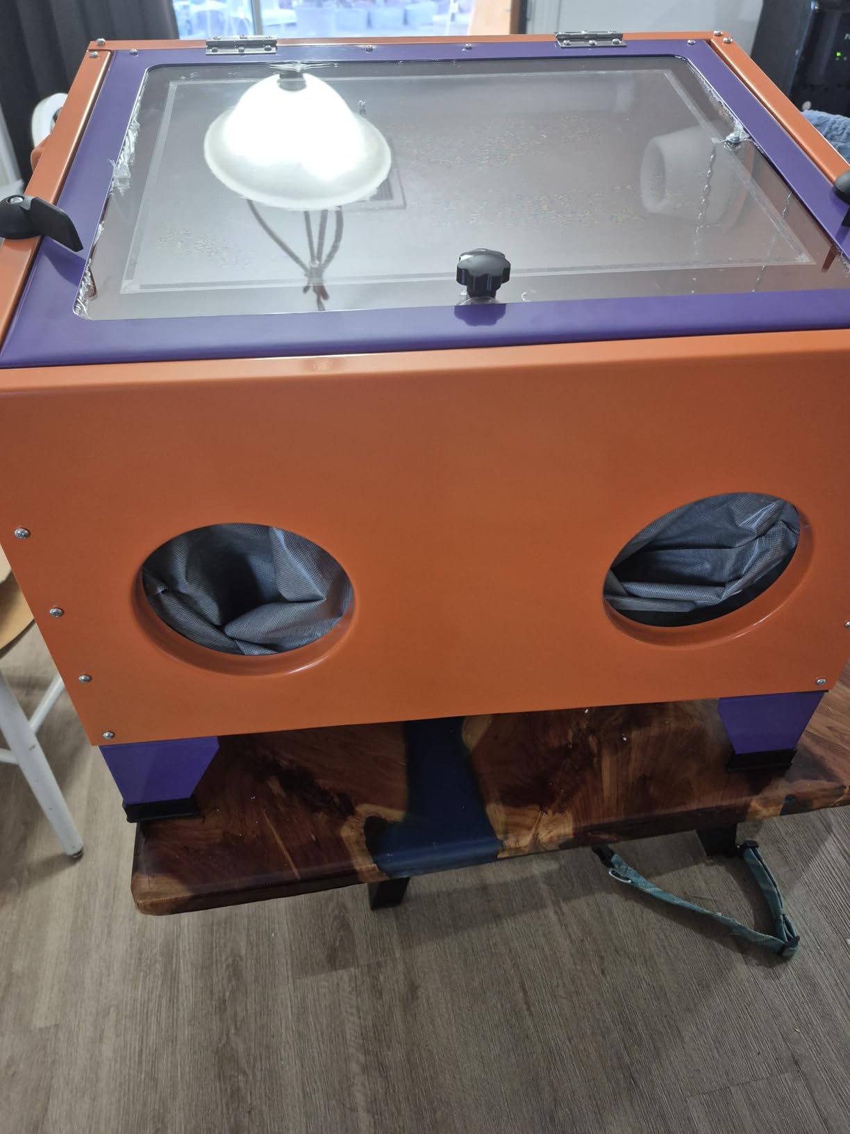 25 Gallon Air Sandblasting Cabinet | 40-80 PSI, Heavy Duty Steel, Spray Gun & 4 Nozzle, Bench Top Cabinet, For Rust Removal, Stain, Paint customer photo 1
