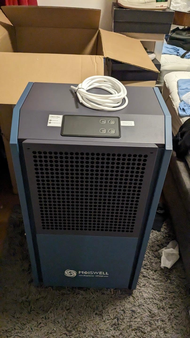 250 Pints Commercial Dehumidifier with Pump for Large Space | Auto Defrost | Industrial Heavy Duty Commercial-grade Dehumidifiers for Basements Warehouse Water Damage Restoration | Auto Drain | Timer customer photo 1