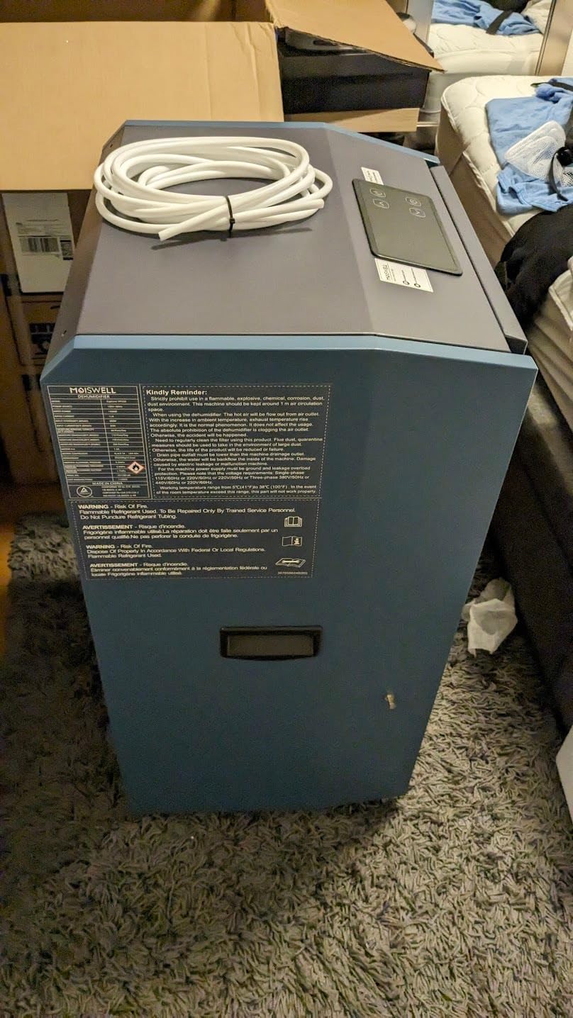 250 Pints Commercial Dehumidifier with Pump for Large Space | Auto Defrost | Industrial Heavy Duty Commercial-grade Dehumidifiers for Basements Warehouse Water Damage Restoration | Auto Drain | Timer customer photo 2