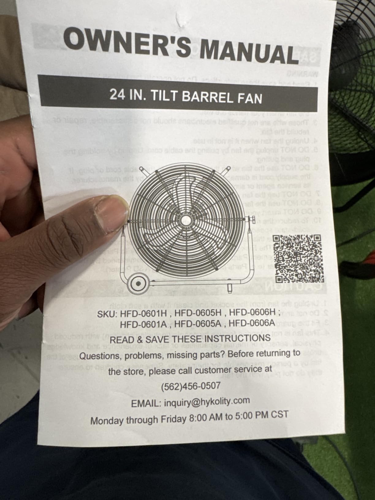 hykolity 24 inch Ultra Quiet Variable Speed High Velocity Drum Fan, 7800 CFM Industrial Heavy Duty Shop Fan with DC Motor for Workshops, Garage, Warehouse and Basement, UL Listed customer photo 1