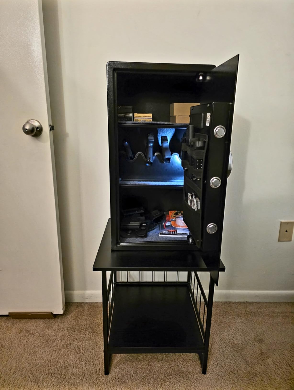 32LB Biometric 4 Pistols Safe with Fingerprint Lock, 3-8 Digit PIN | 2-in-1 Storage for 4 Pistols & Valuables, 1.71 Cu Ft Capacity, 30 Fingerprints, All-Metal Knob, Silent Mode & Type-C Power customer photo 2