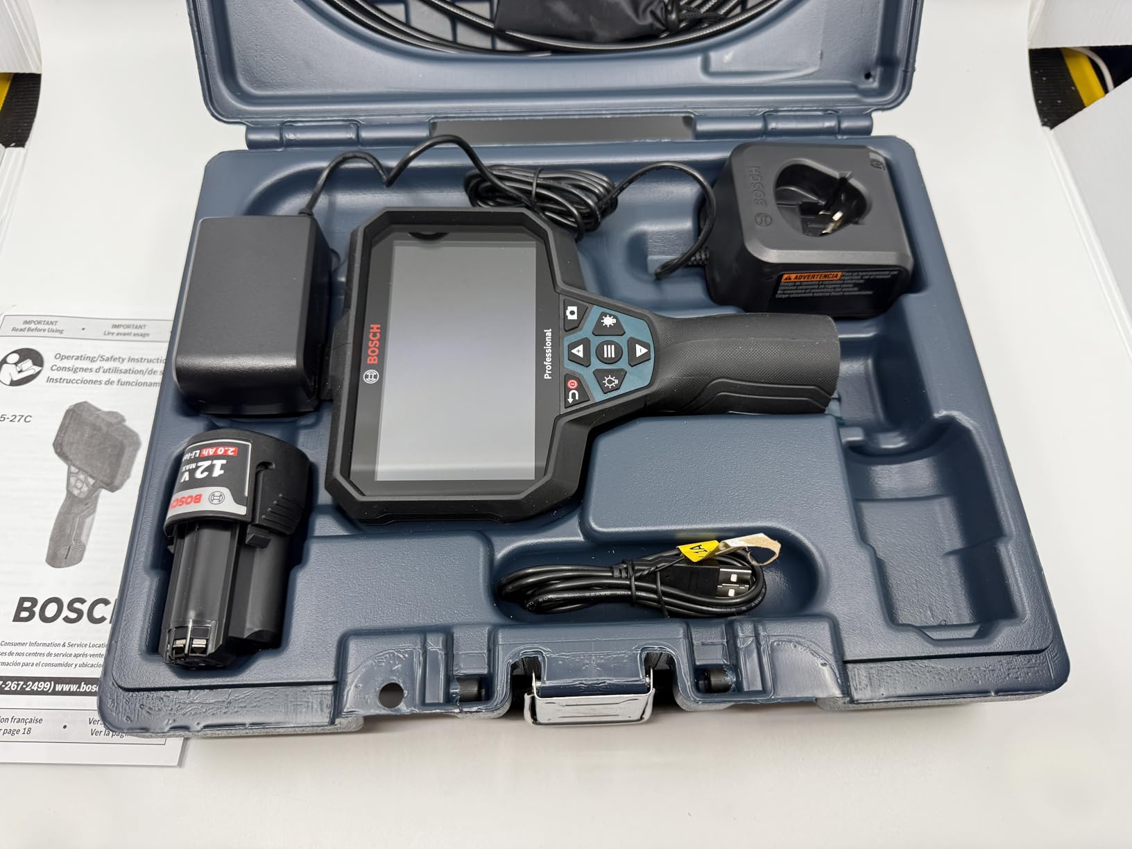BOSCH GIC5-27C Professional Borescope Inspection Camera with Adjustable LED Light, 11ft. Removable Endoscope Camera, Up Indicating Arrow, Includes 12V Rechargeable Battery, Carrying Case, Attachments customer photo 2