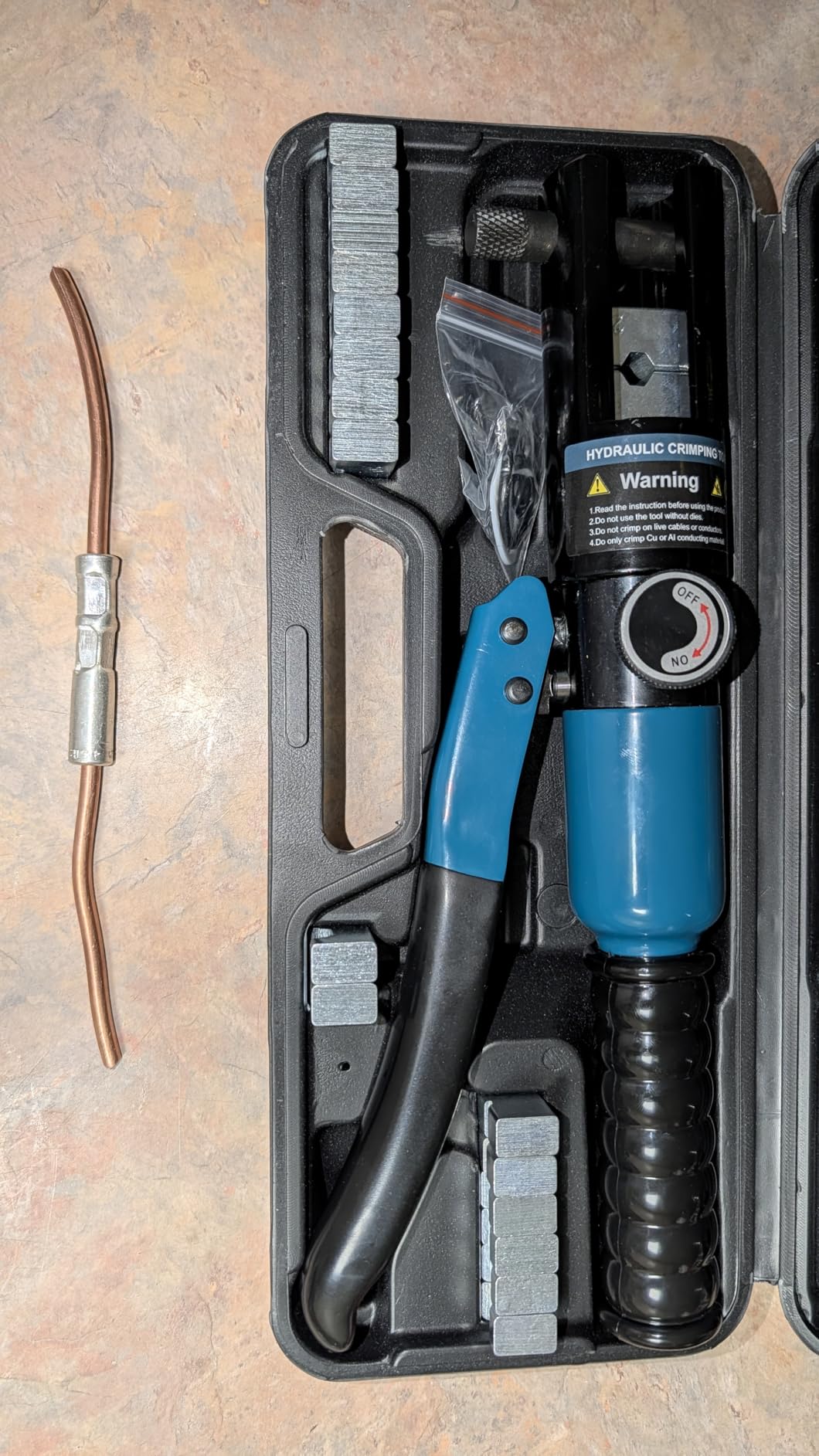 Brileine 10 Tons Hydraulic Crimping Tool with 9 Dies, 12 to 2/0 AWG | Battery Cable Crimper Tool, Wire Rope Crimping Tool for 1/16