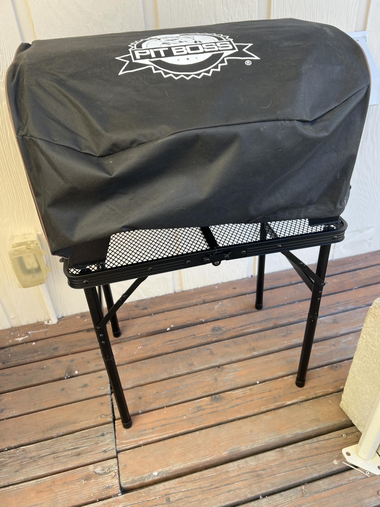 GREGIN Folding Camping Grill Table, Outdoor Metal Table, Foldable, Portable, Height Adjustable Camp Table with Mesh Desktop for Grilling, Cooking, BBQ customer photo 1