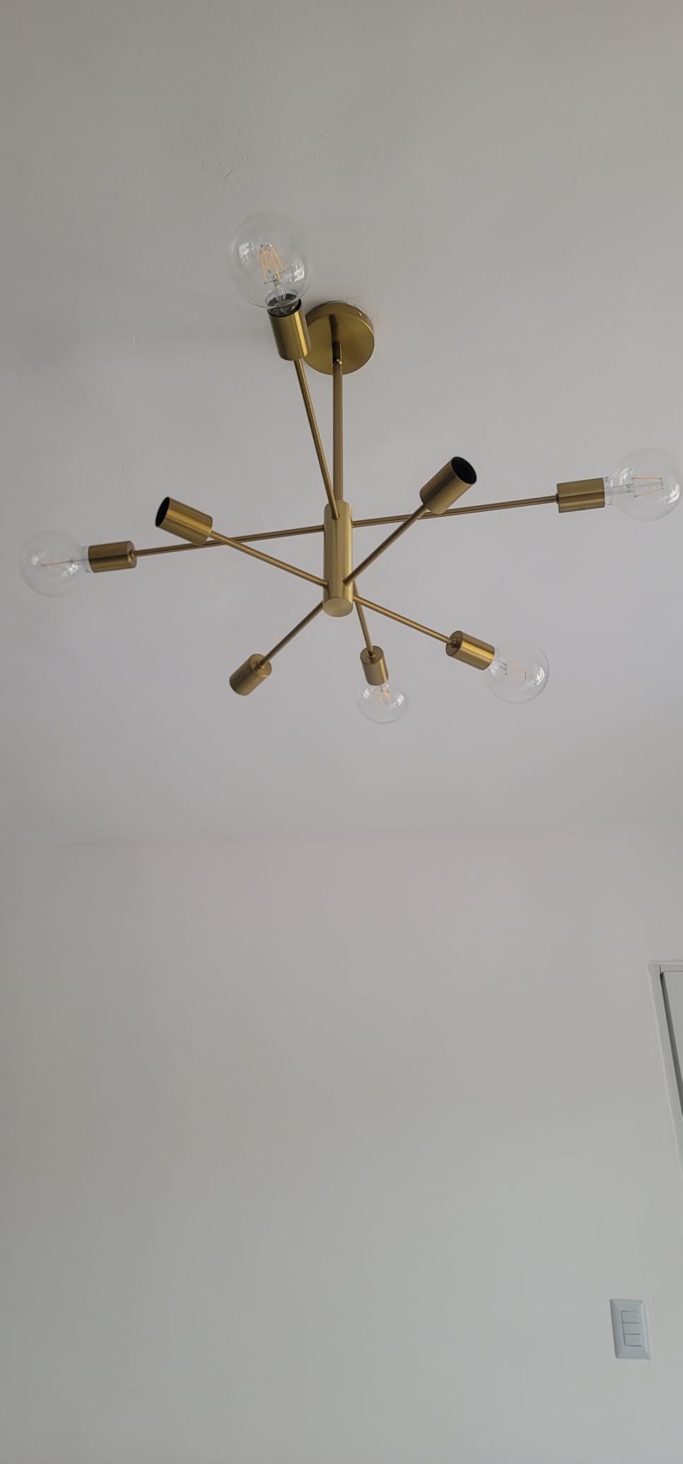 RUIYEY Modern Sputnik Chandeliers Light, 6-Light Black Chandeliers for Dining Room, Height Adjustable Ceiling Lights Farmhouse Chandelier for Kitchen Island Living Room Bedroom customer photo 1
