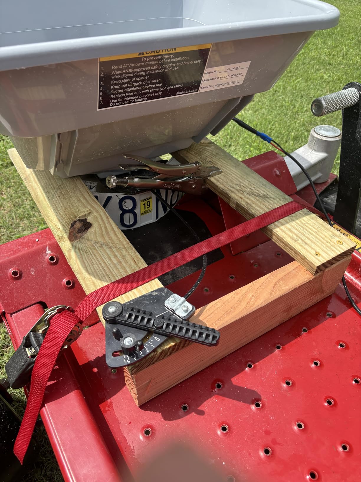 80 LB ATV/UTV Broadcast Spreader - 12-Volt Heavy Duty Motor - Salt, Seed, Fertilizer & More - Adjustable Drop Rate - Included Hopper Cover customer photo 2