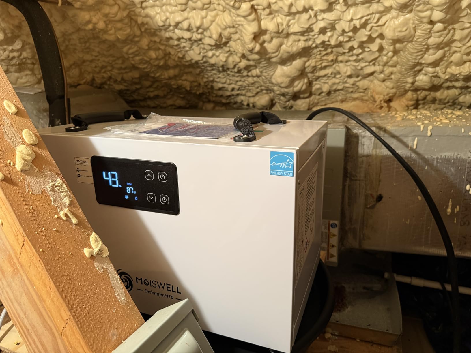 155 Pints Commercial Dehumidifier for Crawl Space | Auto Defrost | Timer | Portable Dehumidifier with Drain Hose Compact for Large Basement Industrial Water Damage | Moiswell Defender M70 customer photo 2