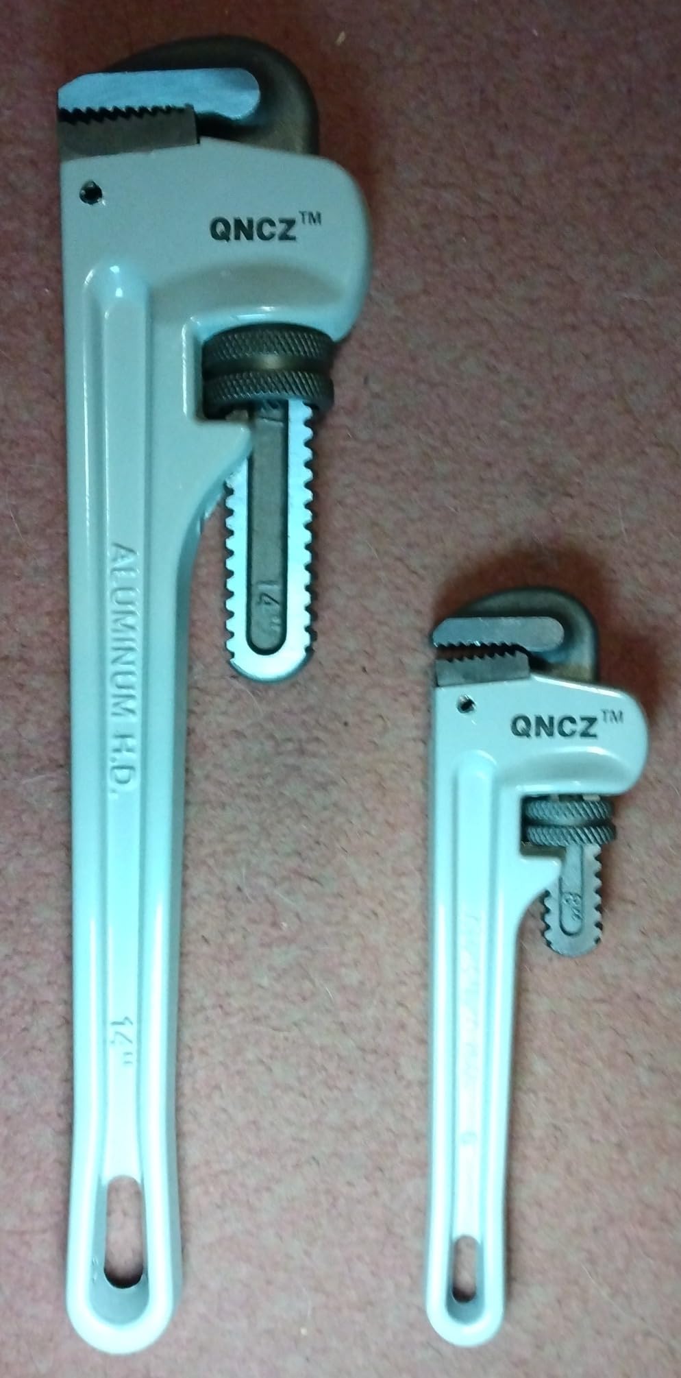 QNCZ 3-Piece, 10, 14 & 18 Inch Pipe Wrench, Aluminum Straight, Adjustable | Heavy Duty, Drop Forged, Heat-Treated Jaws customer photo 1