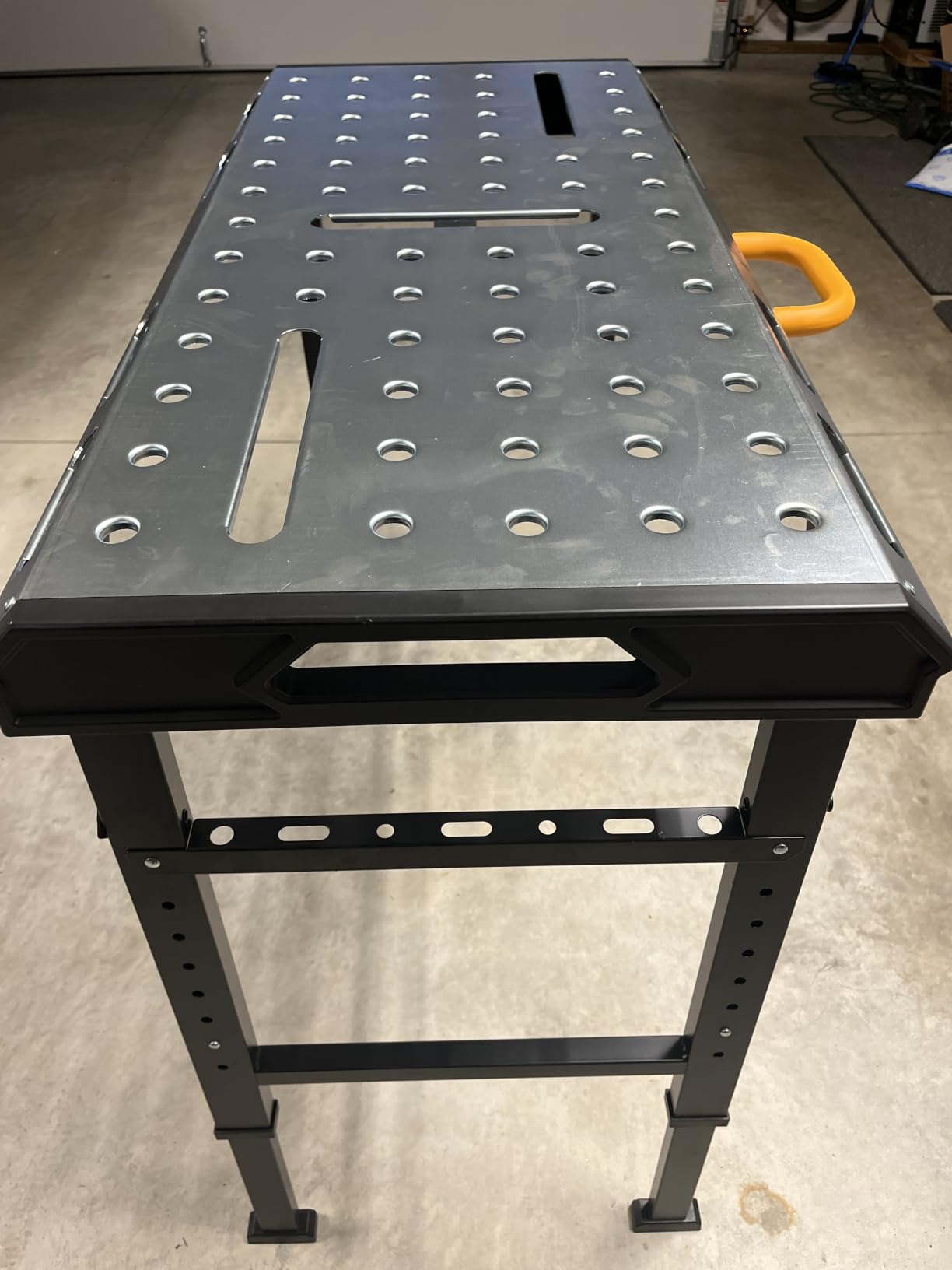 Metal Welding Table Folding 1000 lbs Load Capacity Heavy Duty Steel Construction Workbench for Welding Adjustable 7 Level Height customer photo 2