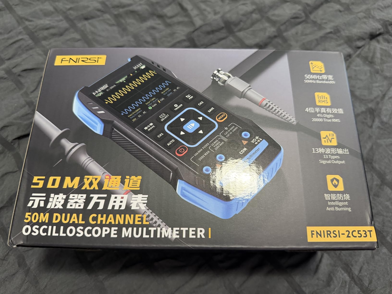 FNIRSI 2C53T 3-in-1 50MHz 2CH Oscilloscope Multimeter DDS Signal Generator customer photo 1