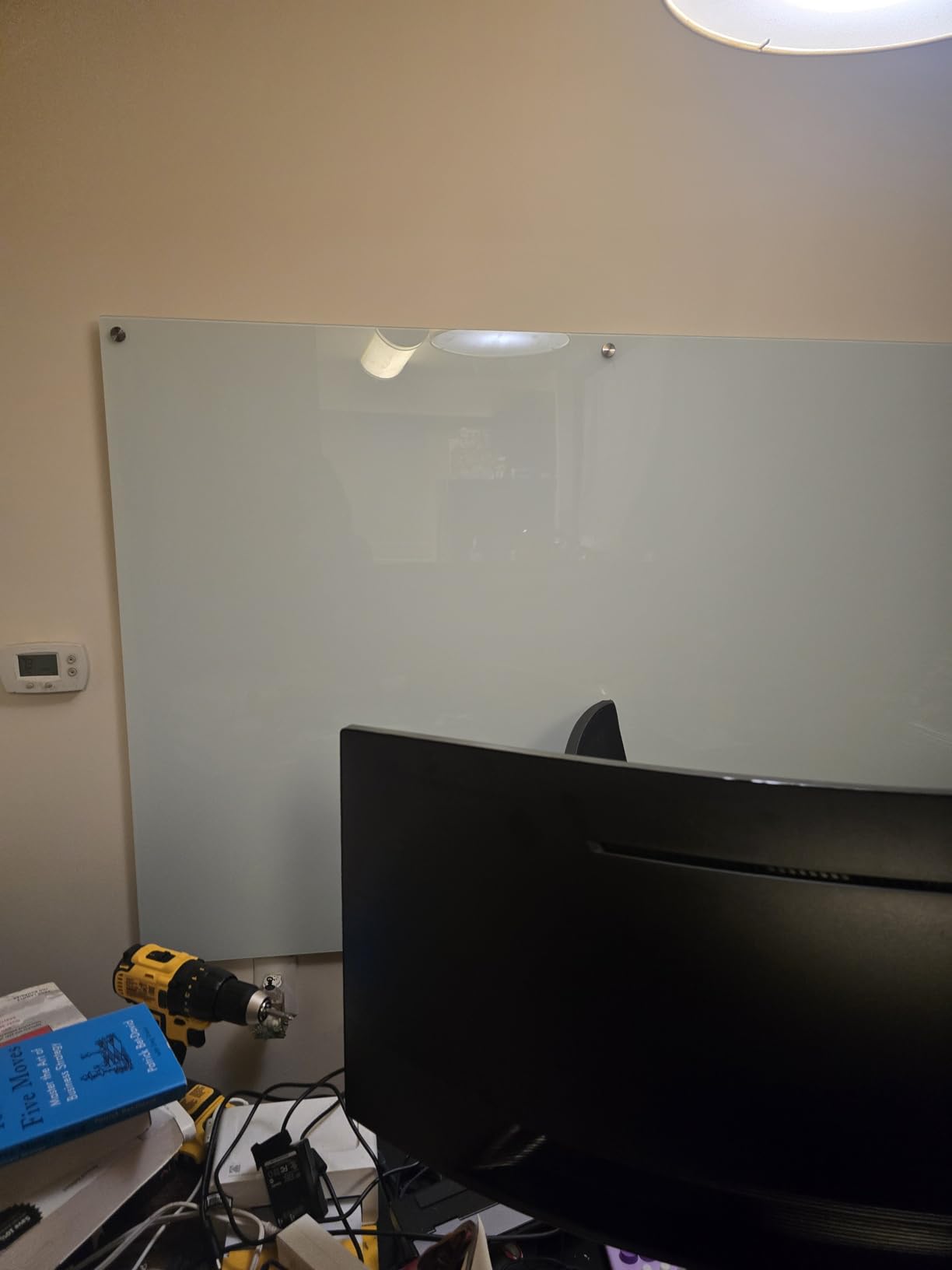 Wingwise Large Glass Dry Erase Board, 72 x 48 Inches Magnetic Whiteboard | magnetic glass whiteboard, smooth erasable surface, sleek wall-mounted 6' x 4' frameless board for office, home, school customer photo 1