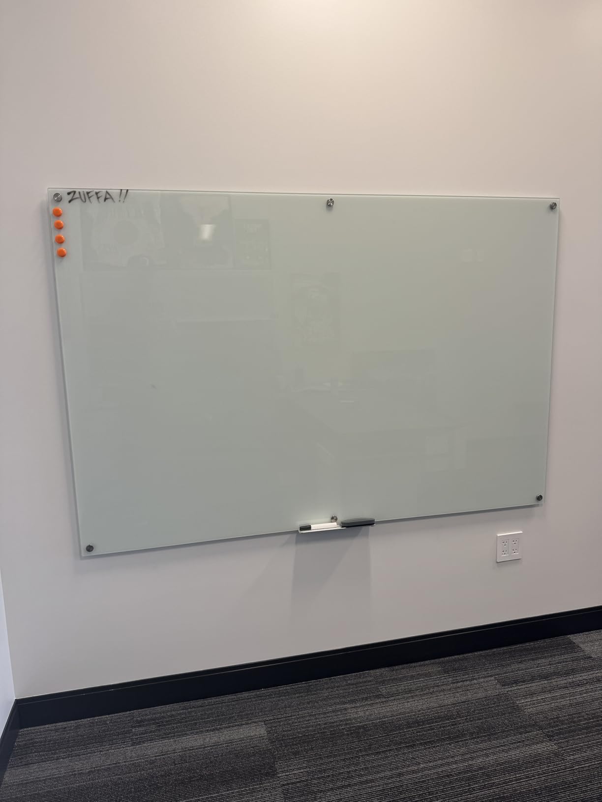 Wingwise Large Glass Dry Erase Board, 72 x 48 Inches Magnetic Whiteboard | magnetic glass whiteboard, smooth erasable surface, sleek wall-mounted 6' x 4' frameless board for office, home, school customer photo 2