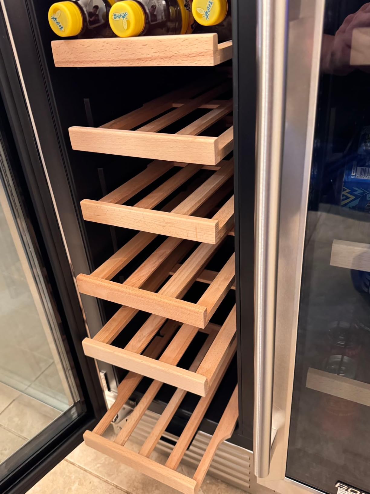 BODEGA 24 Inch Wine and Beverage Refrigerator, Dual Zone Wine and Bar Beverage Cooler, Commercial Black Bar Cooler With 2 Glass Doors, Bar Fridge Hold 19 Bottles and 57 Cans, Built-In or Freestanding customer photo 1