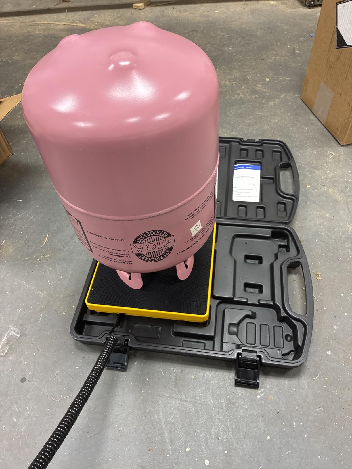 220 LBS HVAC Freon Scale High Precision Charging Refrigerant Scale Weight Scale with Portable Case for All Refrigerant Recovery Tanks customer photo 1