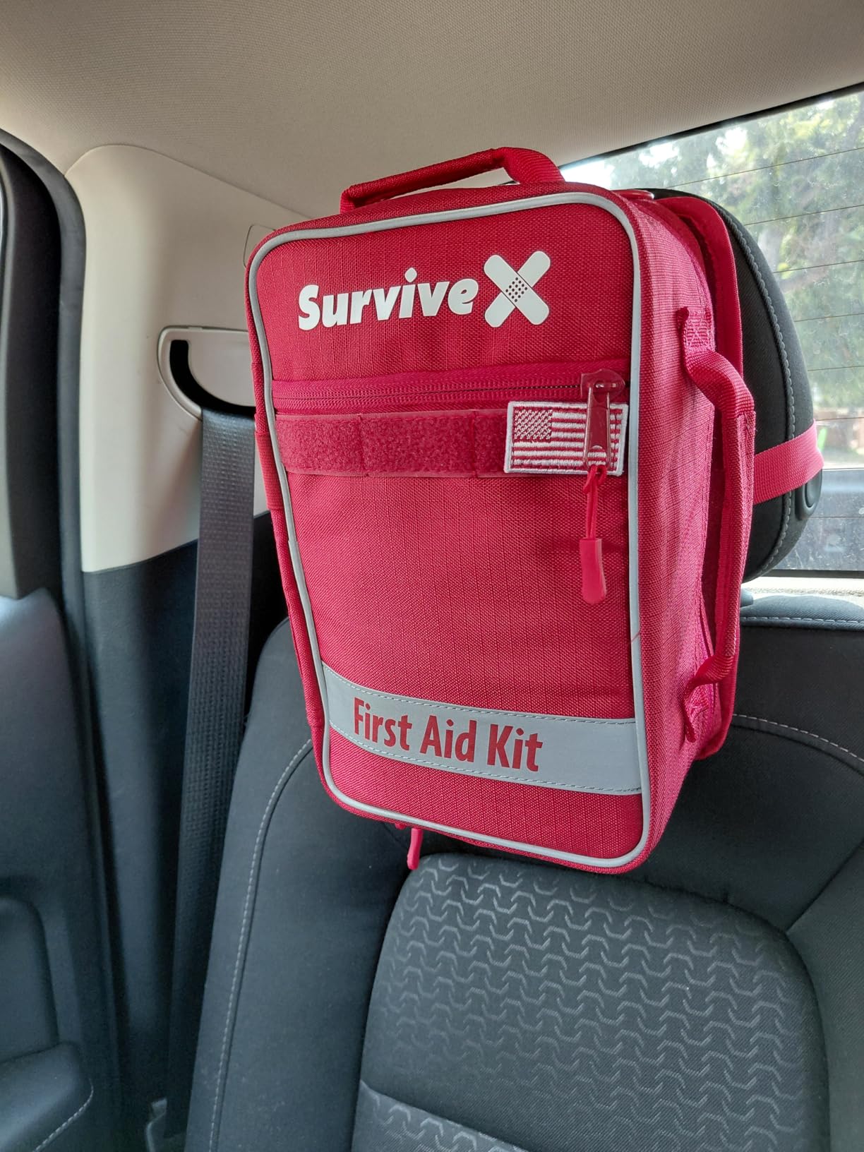 SurviveX Large First Aid Kit for Car, Travel & Home - Emergency Kit for Hiking, Camping, Backpacking and Outdoors - Includes Zip Stitch Wound Closure Strips customer photo 2