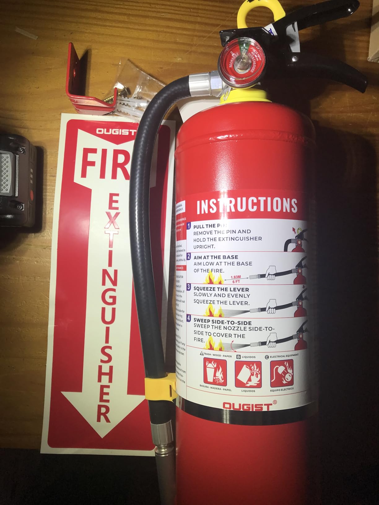Ougist ABC Dry Chemical Fire Extinguisher, 5 lb - 2-A:10-B:C Rated for Home, Office & Vehicle, Quick Release, Easy-Grip Handle, Ideal for Electrical & Grease Fires, Car Extinguisher, Model FF2KG customer photo 1