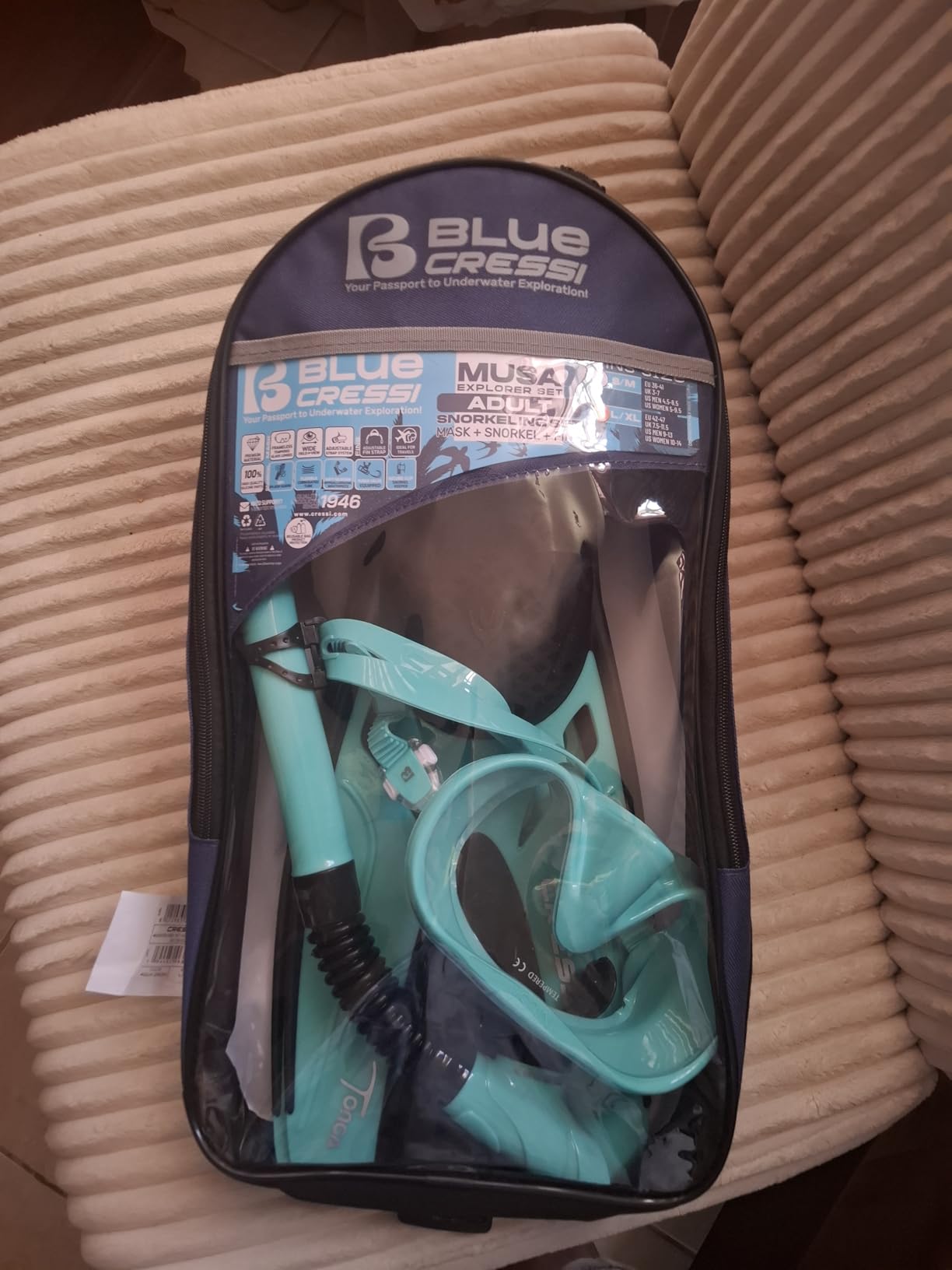 Cressi Explorer Snorkel Set - Mask, Snorkel, and Tonga Fins - Designed in Italy customer photo 2