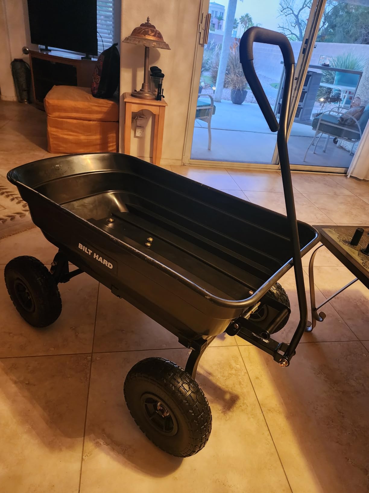BILT HARD Poly Garden Dump Cart 1200 lbs with No Flat Tires, Quick Release, 2-in-1 Convertible Handle, 7 Cu Ft Dump Wagon Heavy Duty customer photo 1