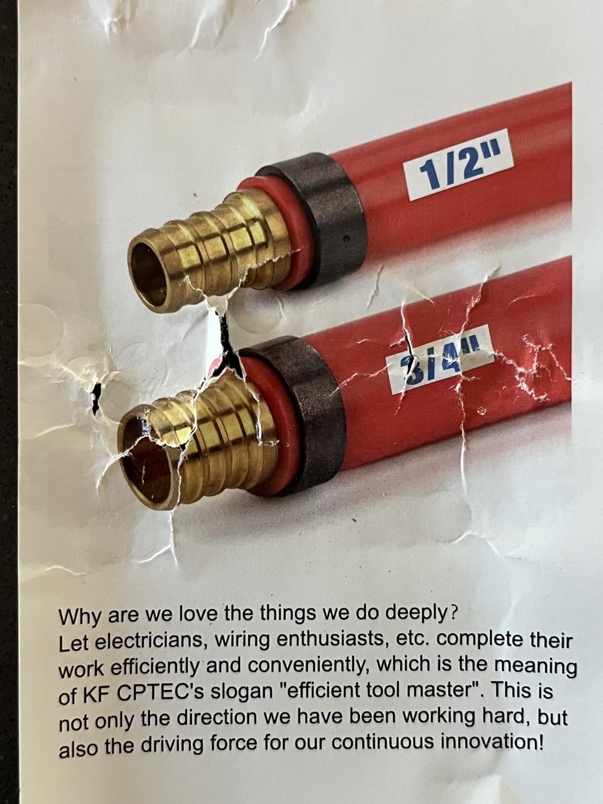 KF CPTEC PEX Crimping Tool, 1/2 & 3/4 Inch Combo Jaw, ASTM F1807 | PEX-B plumbing repair, forged steel jaws, calibrated Go/No-Go checking, under-sink, manifold, RV and remodeling projects customer photo 2