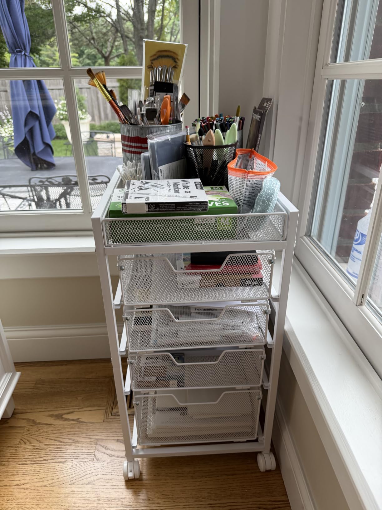 Rolling Utility Cart with 4 Drawers, Craft Organizer and Storage Carts with DIY Divider, Lockable Wheels Storage Organizer for Art Supplies, Store for Brushes & Paints & Small Parts(Patent Pending) customer photo 2