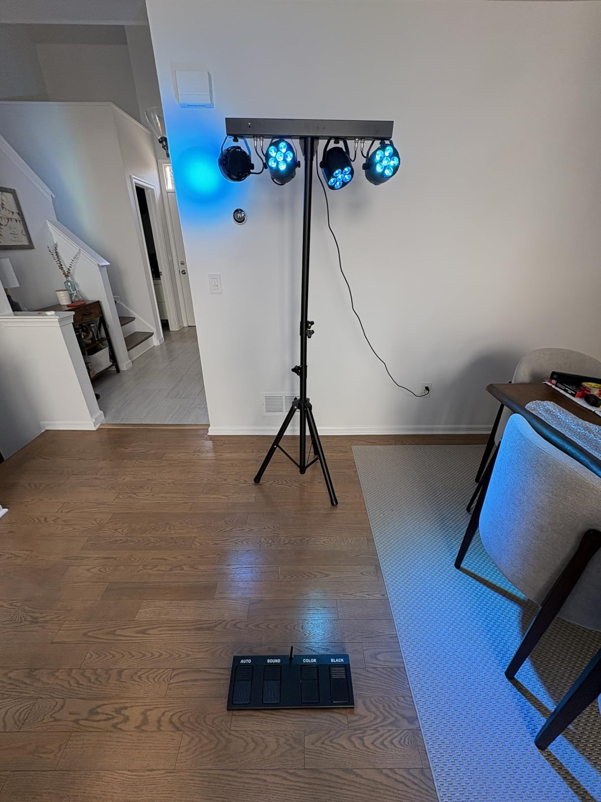 Telbum DJ Stage Lights with Stand, 240W RGBW LED Par Light, DMX, Wireless Footpedal, Remote Control, Sound-Activated Professional DJ Lighting Package for Gig Bar Wedding Party Show Church and Concerts customer photo 1