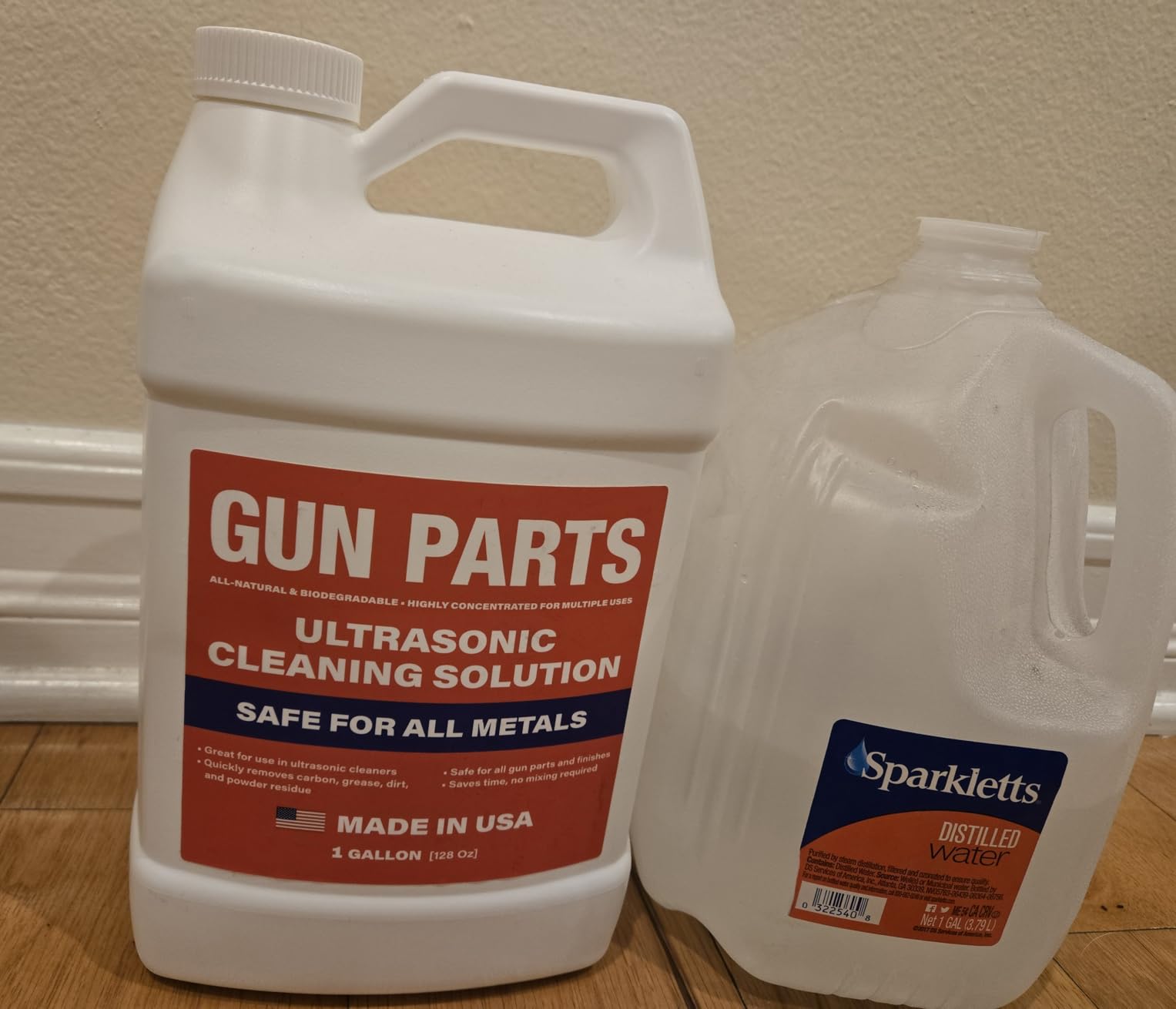 Ultrasonic Gun Cleaning Solution - 1 Gallon/128oz [Made in USA] Concentrated Formula Mixes into 8 Gallons - Firearm Cleaning Fluid for Brass & Gun Parts - for Ultrasonic Cleaner Use customer photo 1